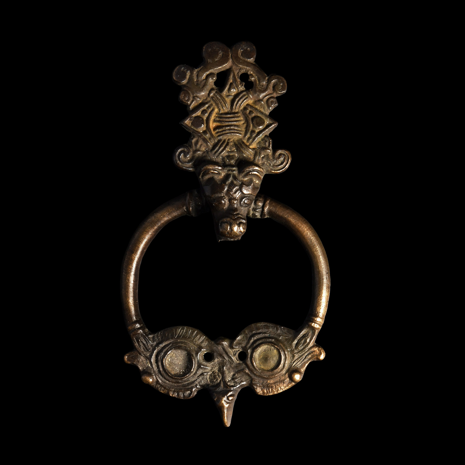 Viking Age Bronze Penannular Brooch with Dragon