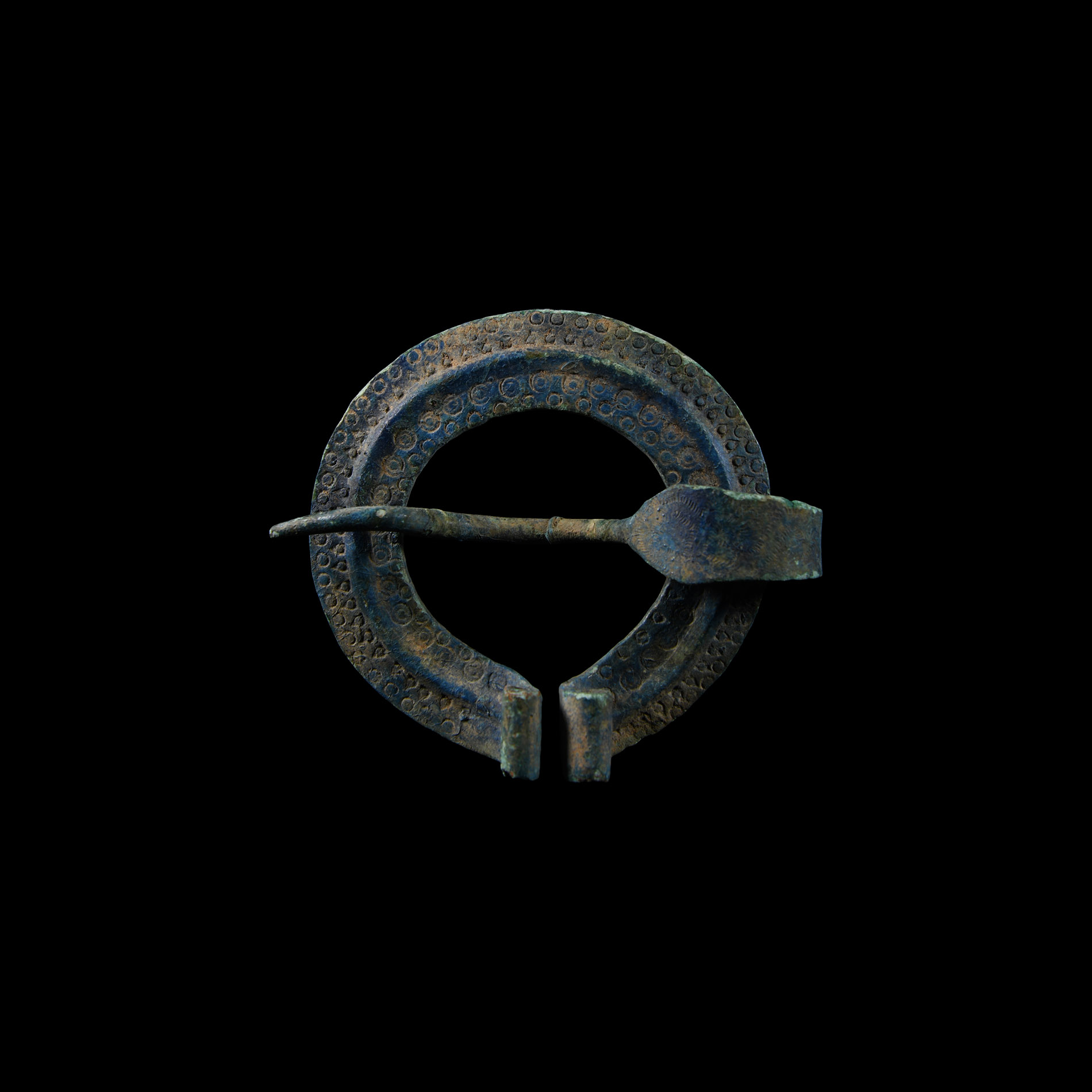 Large Viking Age Bronze Stamped Penannular Brooch