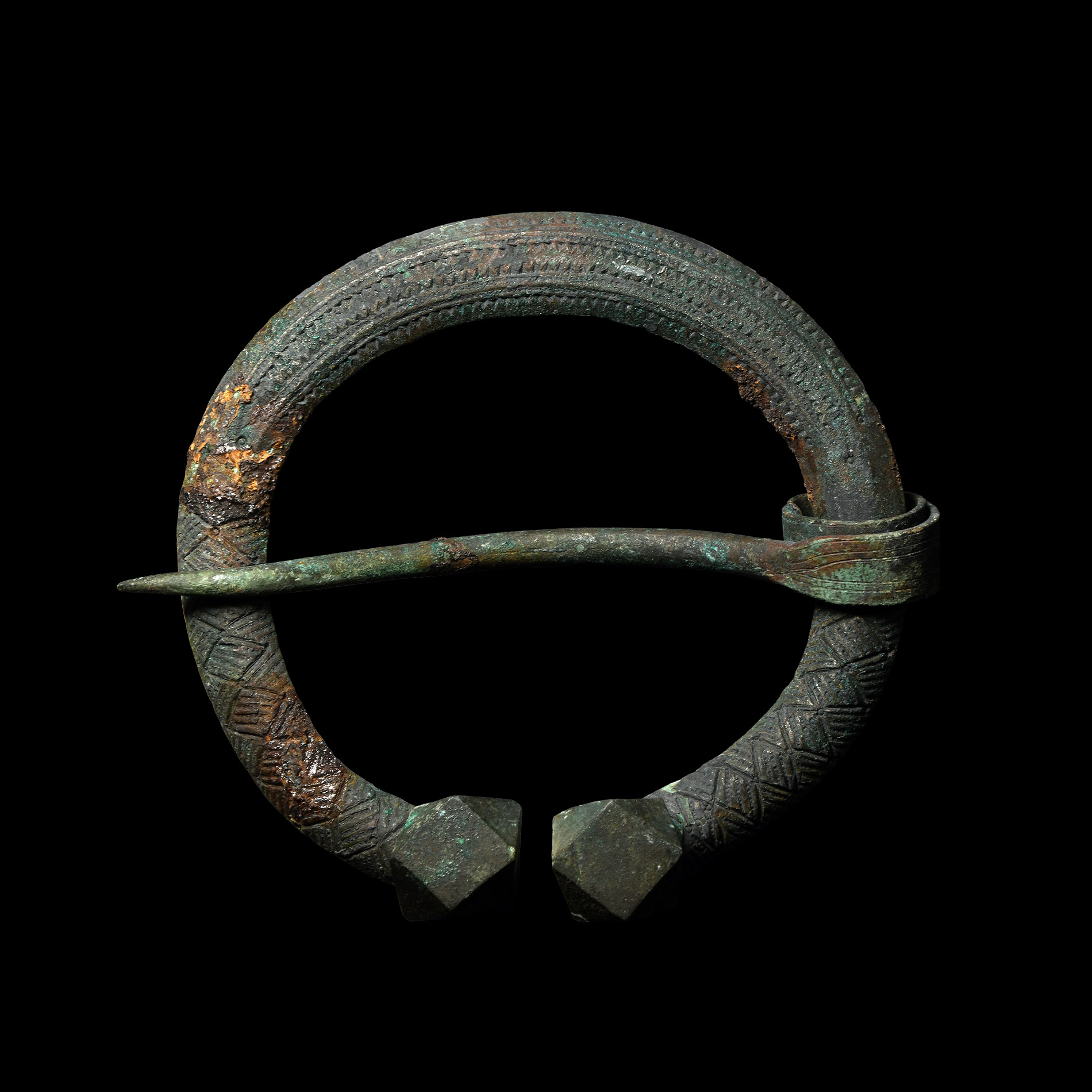Large Viking Age Bronze Decorated Penannular Brooch