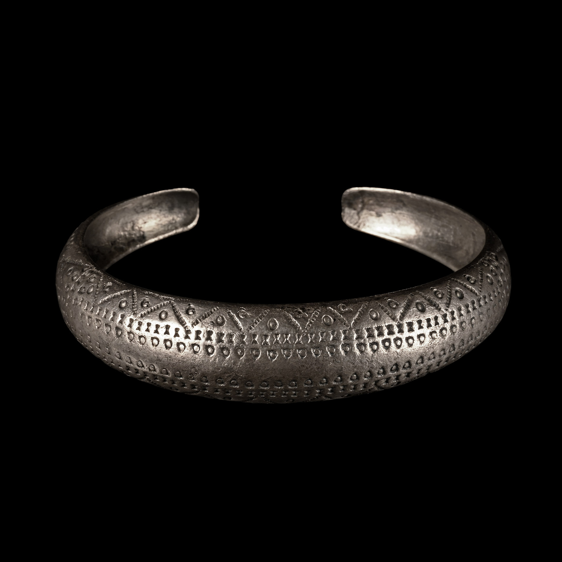 Viking Age Silver Stamp-Decorated Bracelet
