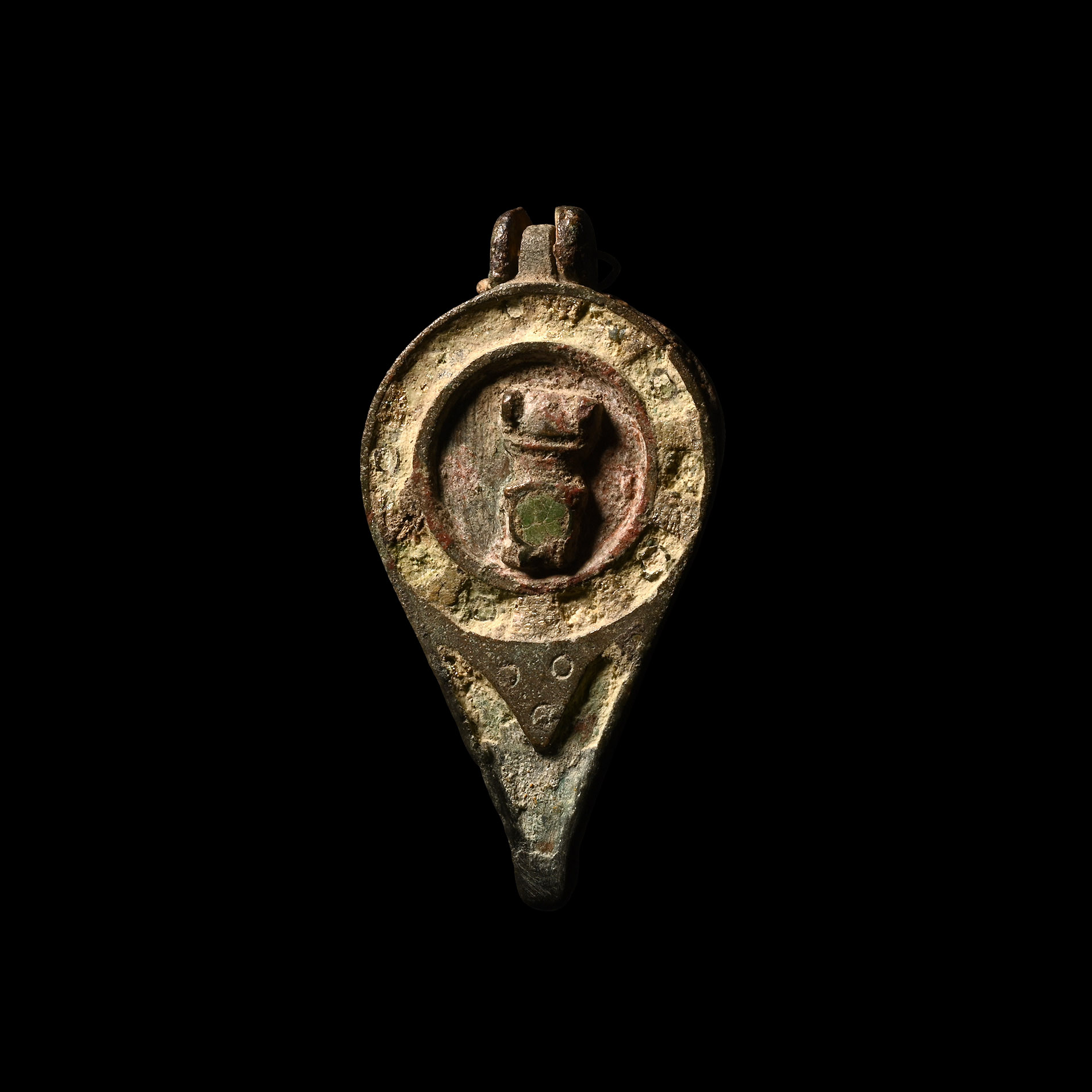 Roman Bronze Seal Box with Phallus