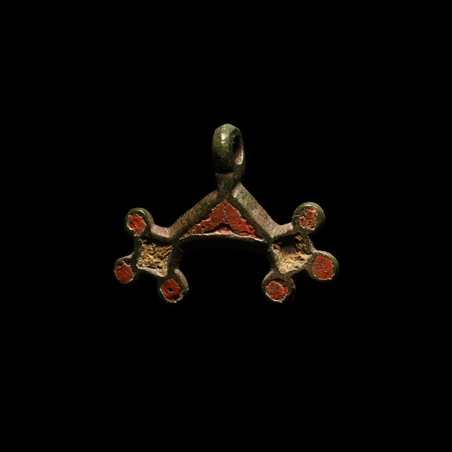 Iron Age Enamelled Bronze Horse Harness Pendant