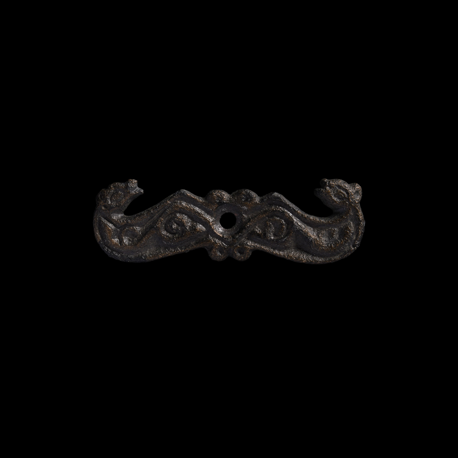 Anglo-Saxon Gilt Bronze Mount with Dragons