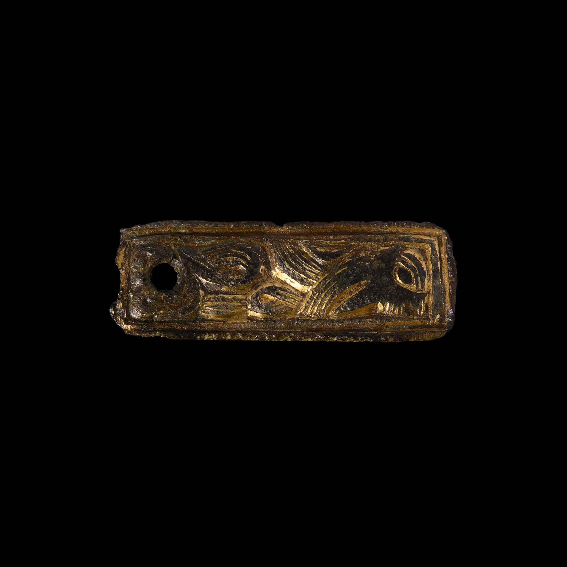 Anglo-Saxon Gilt Bronze Mount
