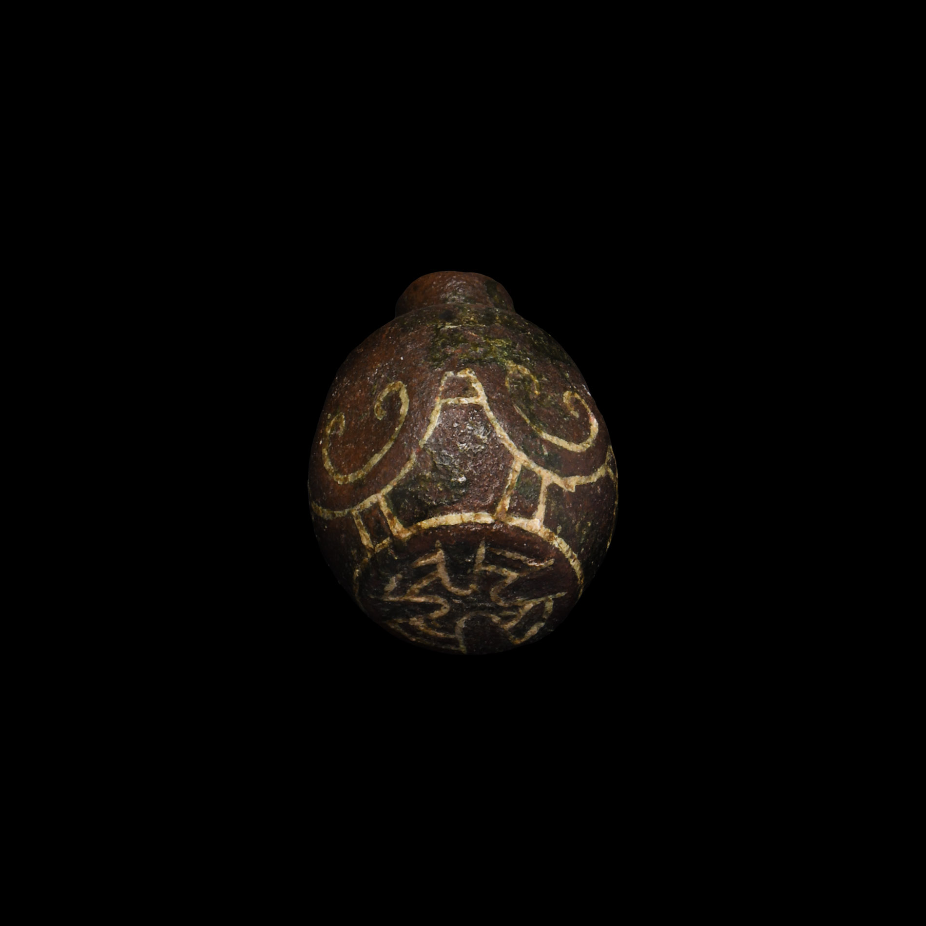 Viking Age Bronze Dagger Pommel with Expanding Cross