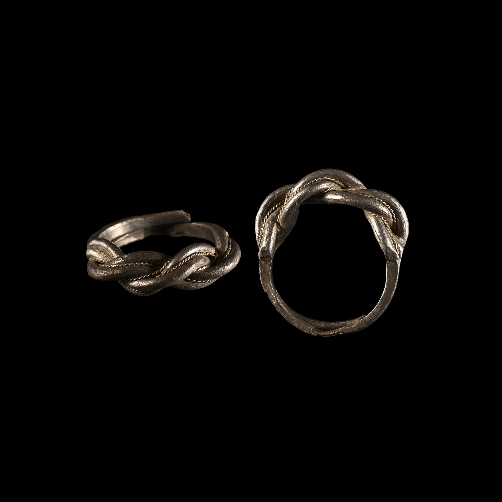 Viking Twisted Silver Wire Ring