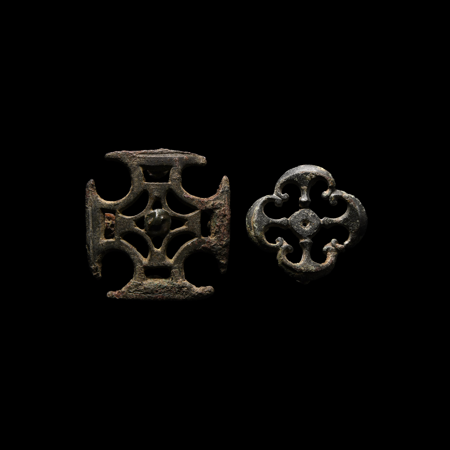 Roman Bronze Openwork Mount Group