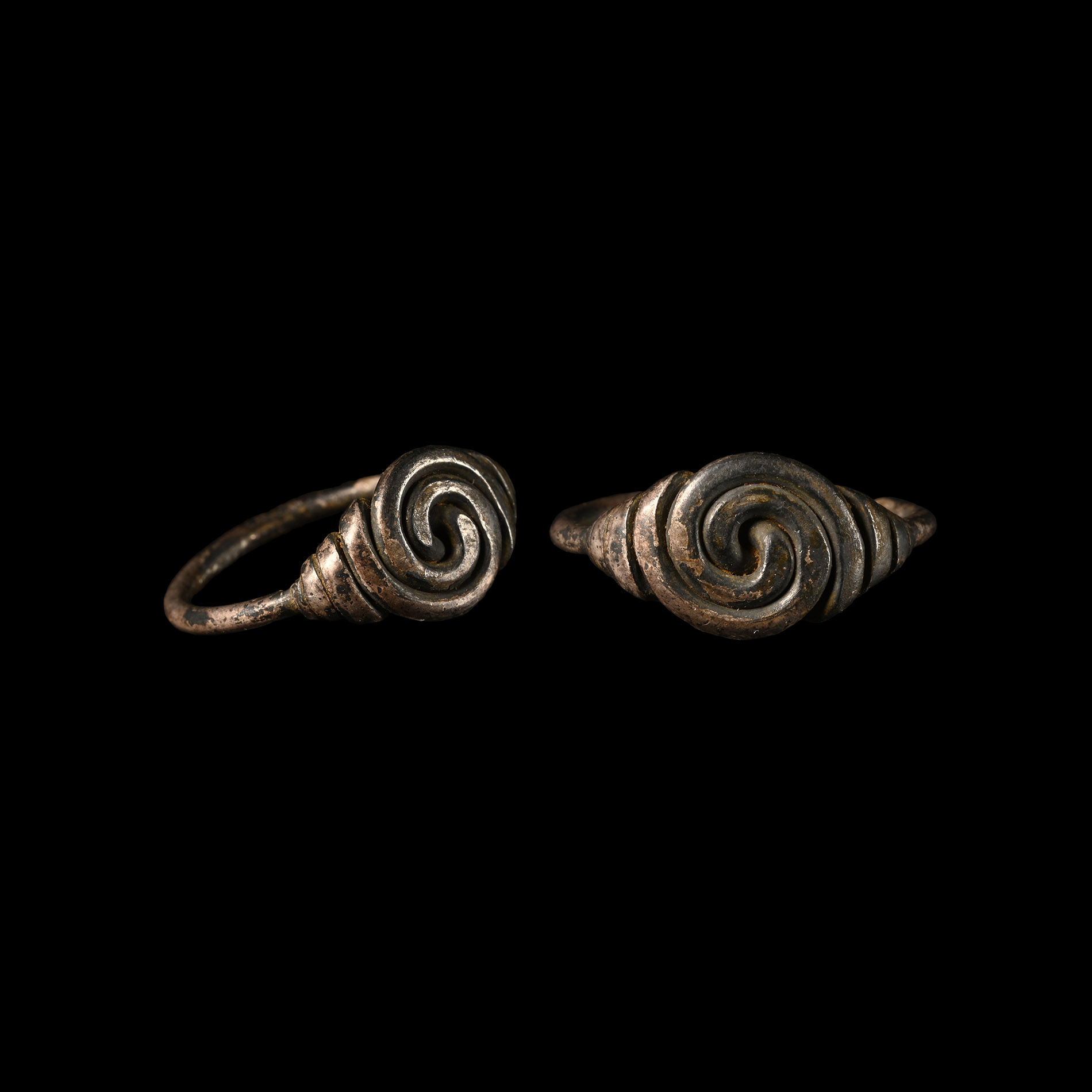 Saxon Silver Ring with Spiral Bezel