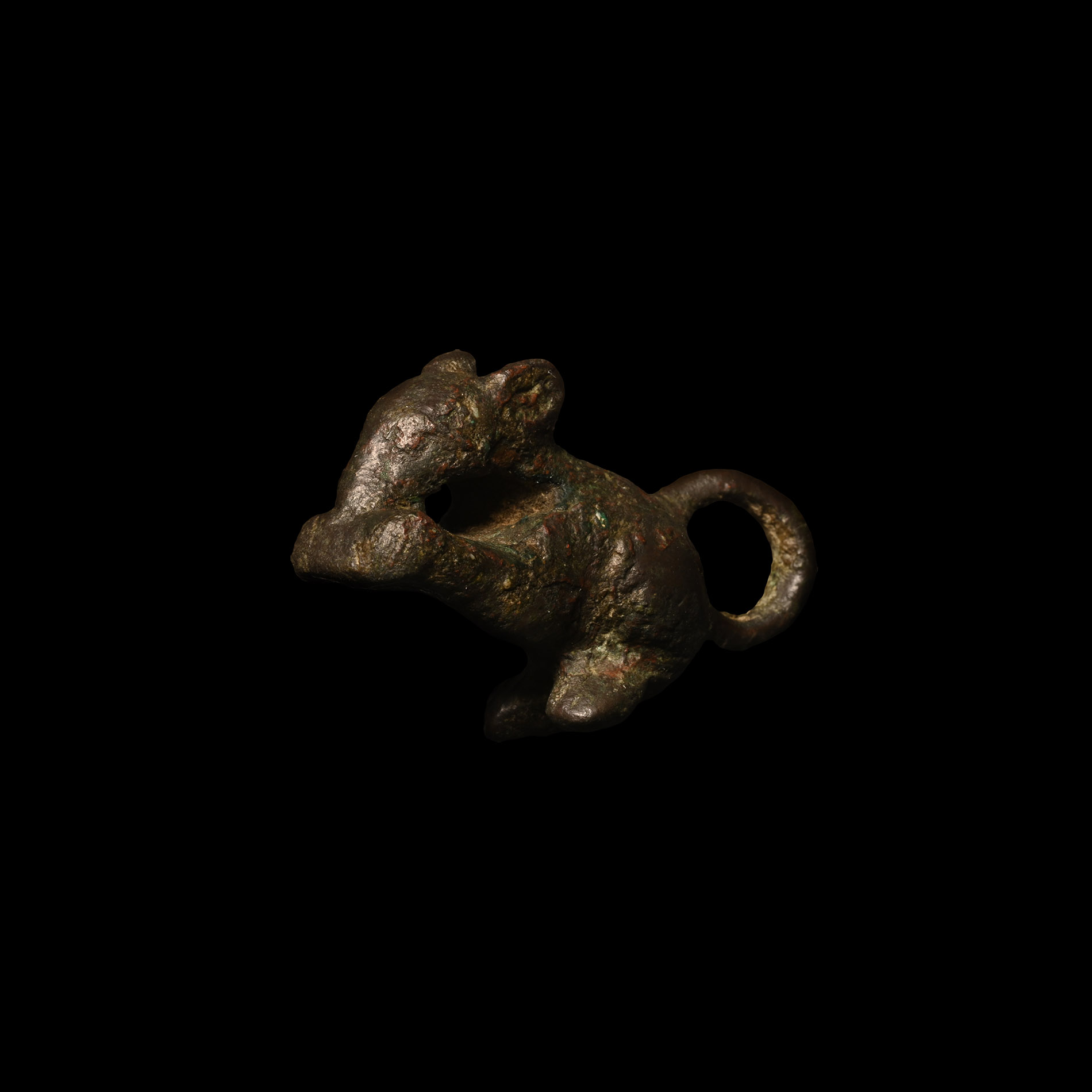 Roman Bronze Mouse Holding a Nut
