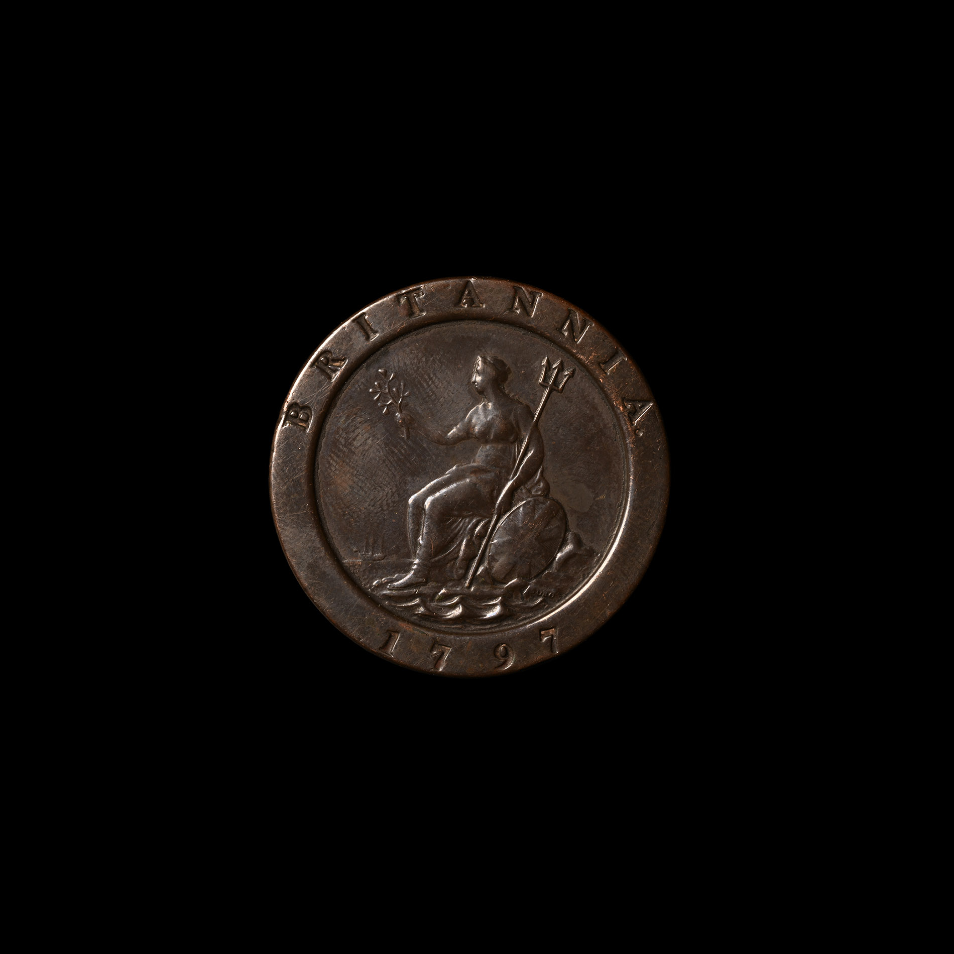 Georgian Gilt Bronze Cartwheel Twopence Patch Box
