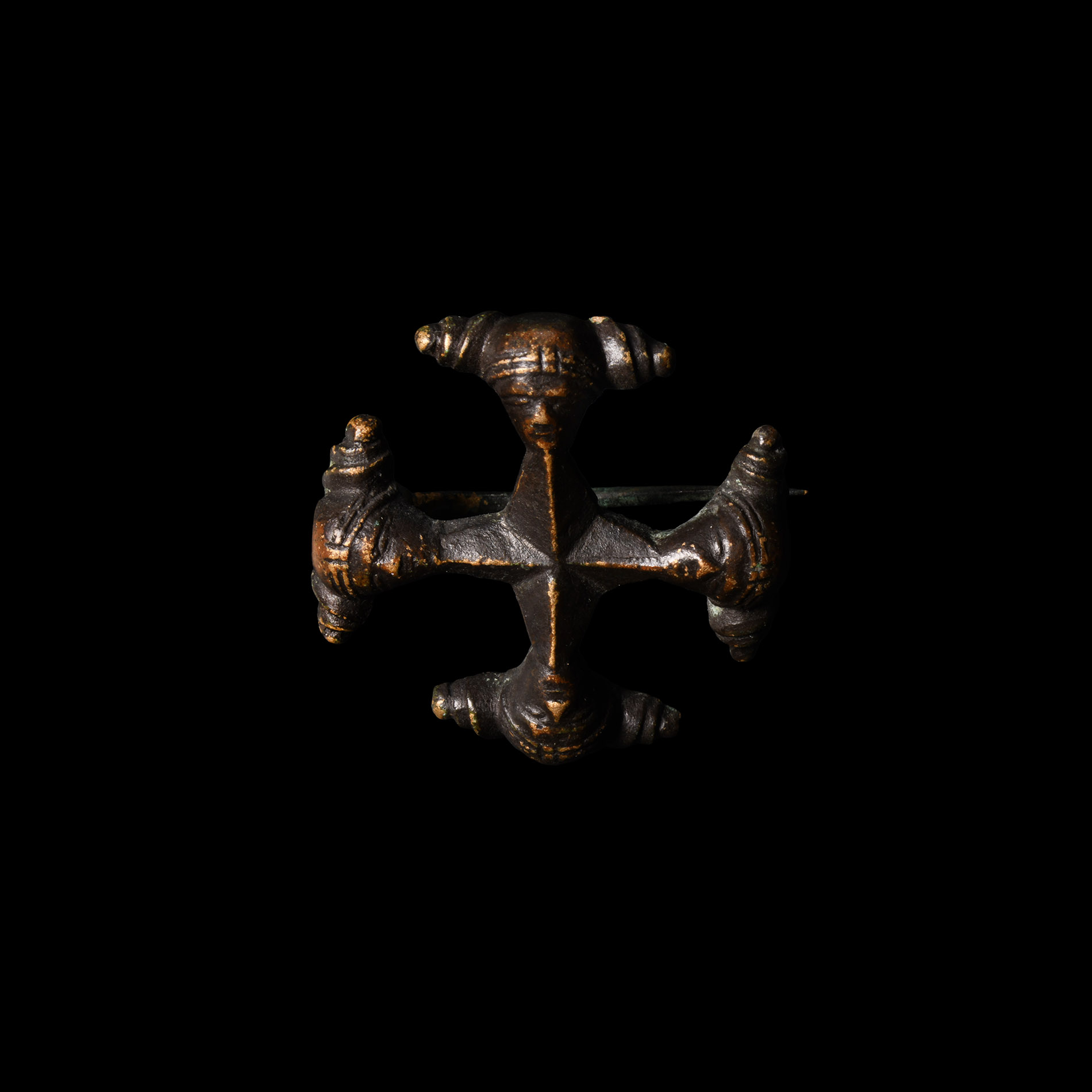 Iron Age Celtic Bronze Cruciform Brooch
