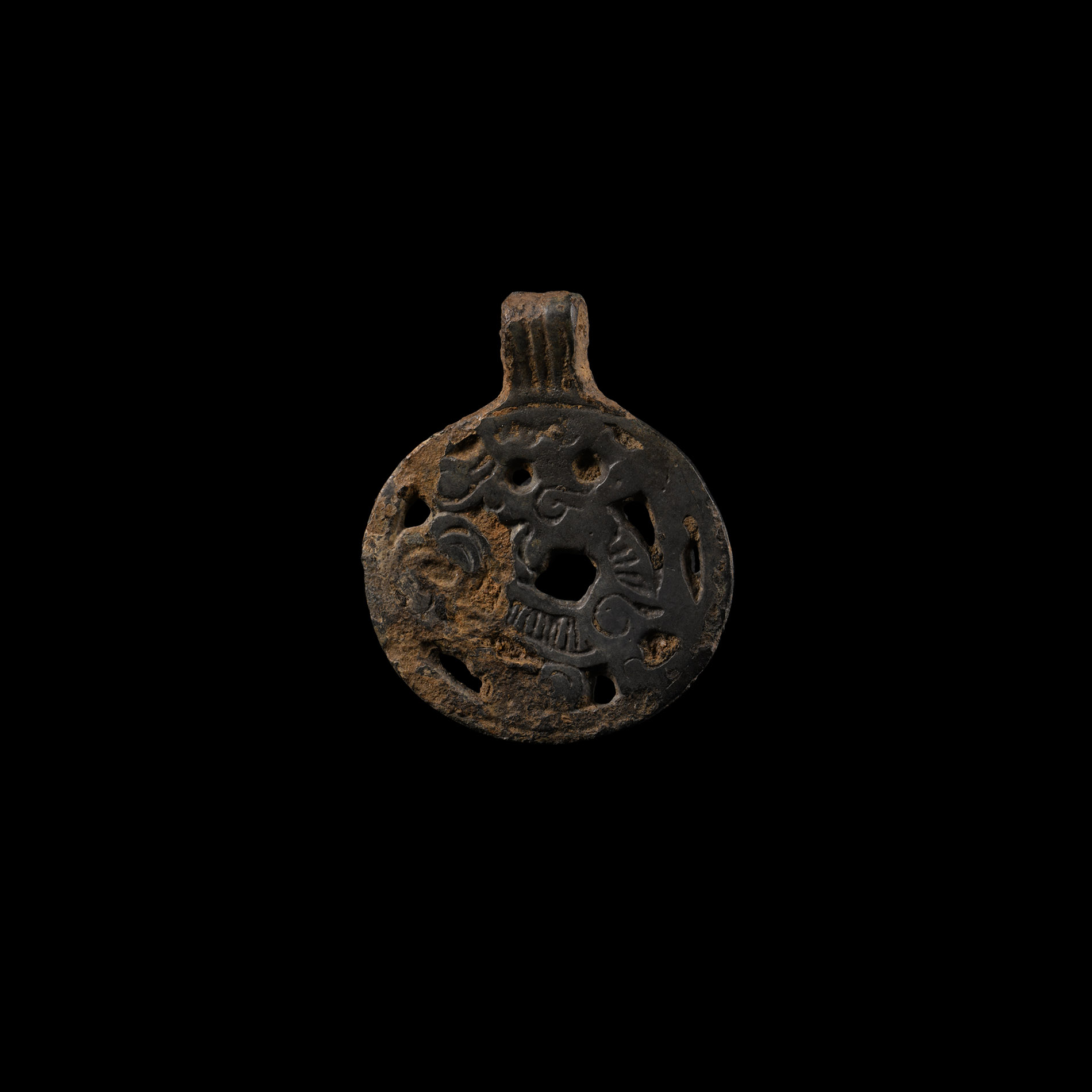 Viking Age Jellinge Style Bronze Regardant Beast Pendant