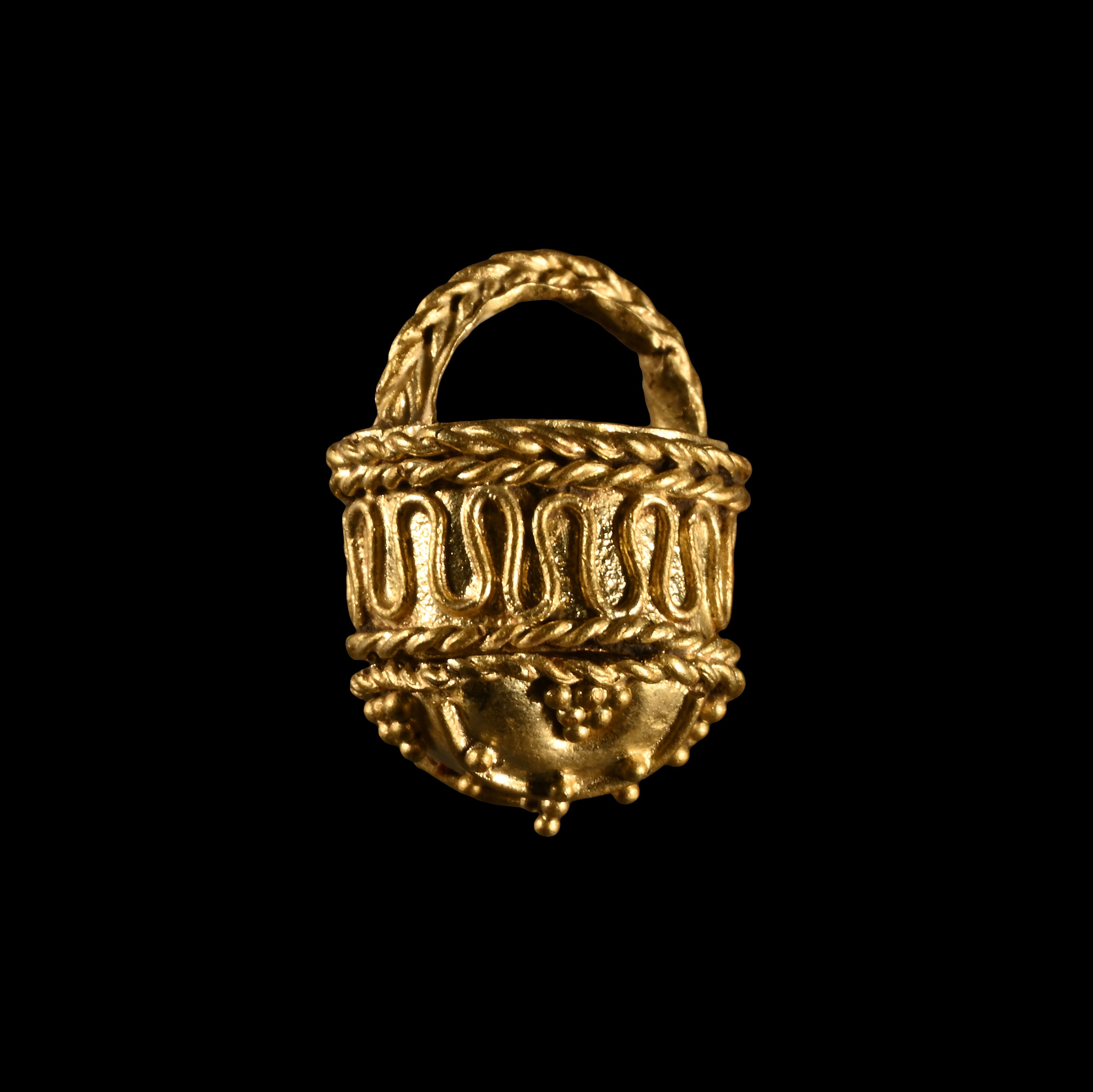 Pre-Viking Gold Filigree Aroma Bucket Pendant