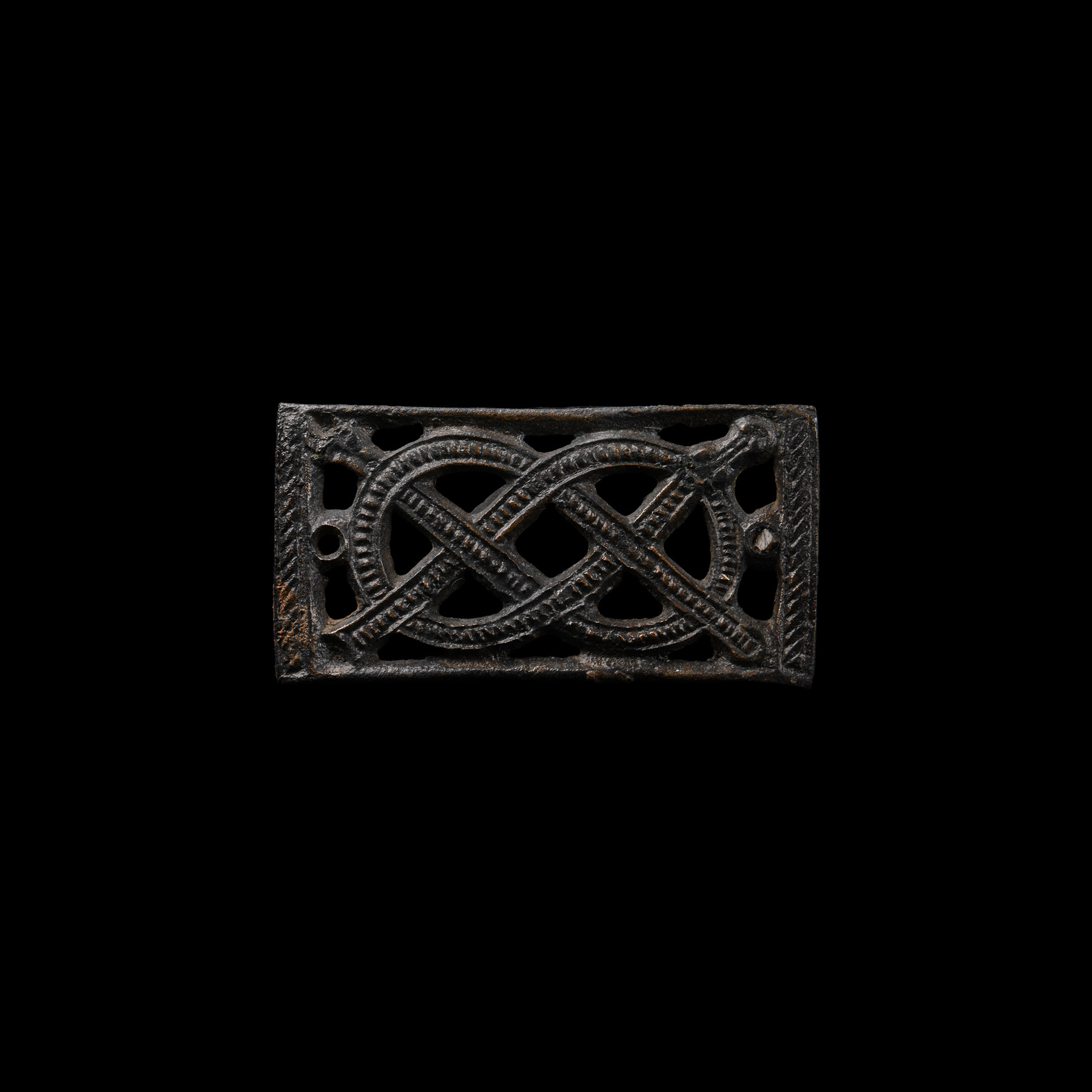 Anglo-Saxon Bronze Entwined Serpent Mount