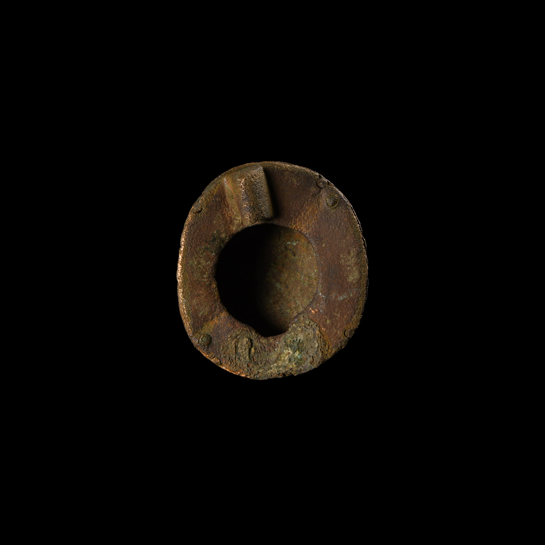 Viking Bronze Openwork Box Brooch with Silver Detailing