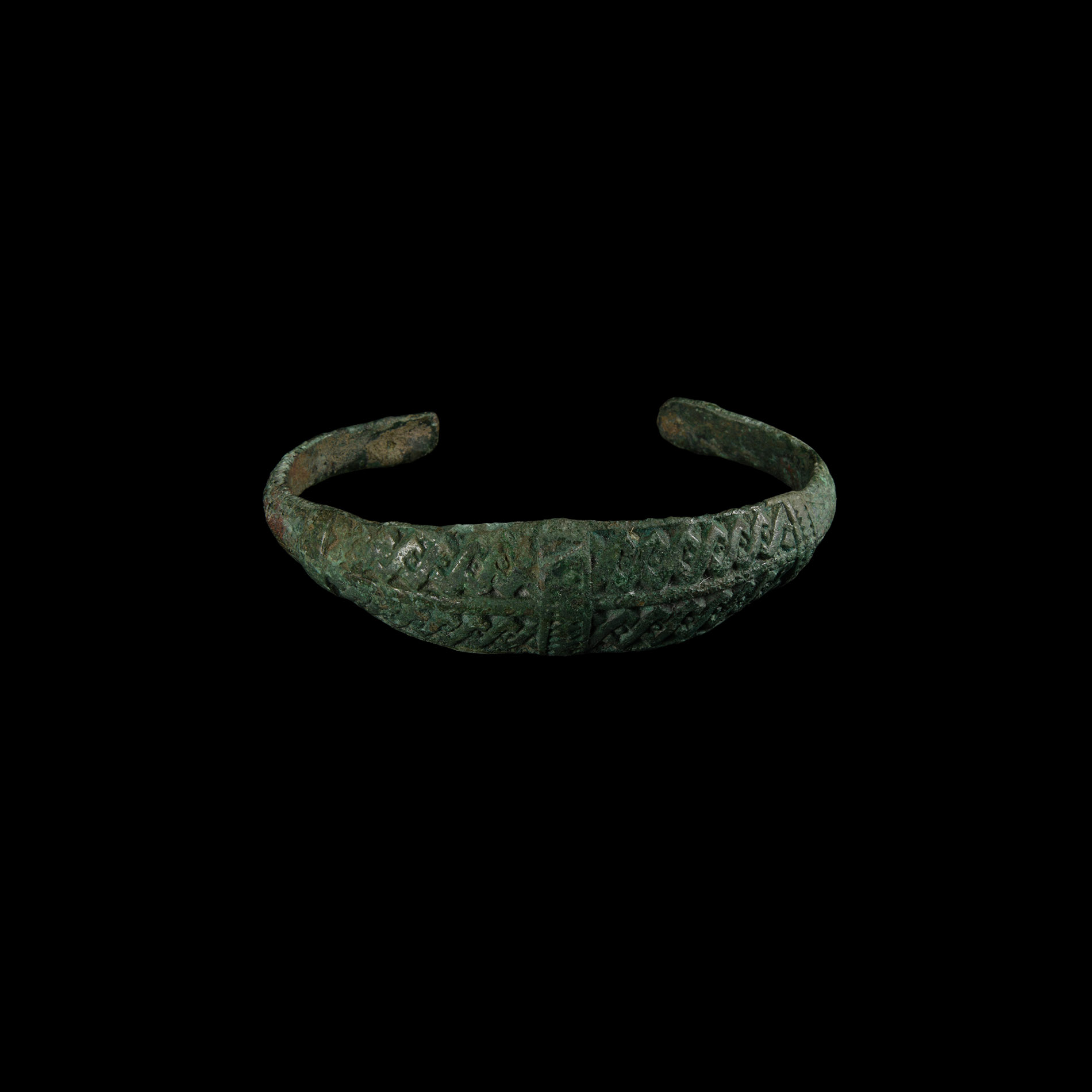 Viking Age Bronze Bracelet with Interlaced Design
