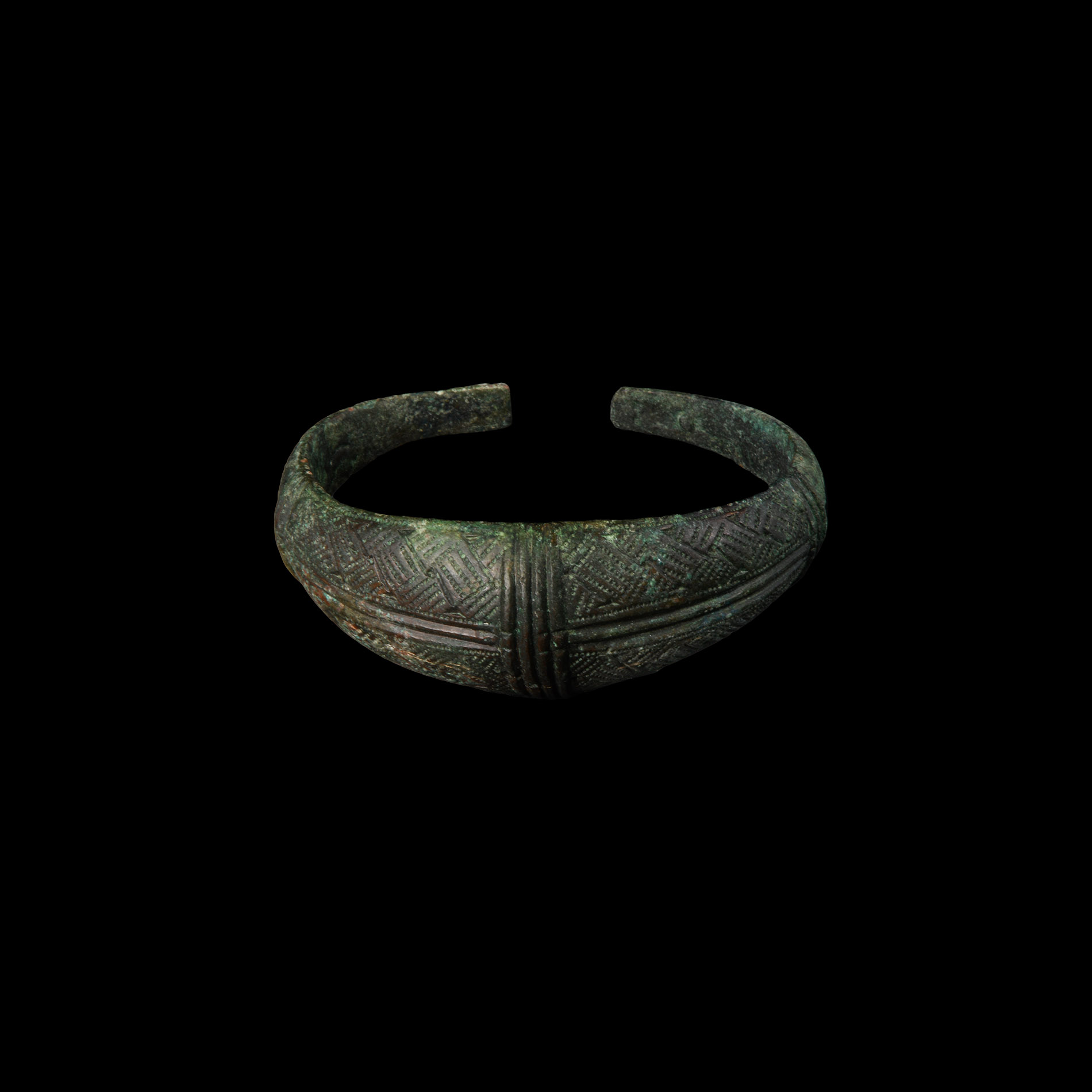 Viking Age Bronze Bracelet with Interlaced Design