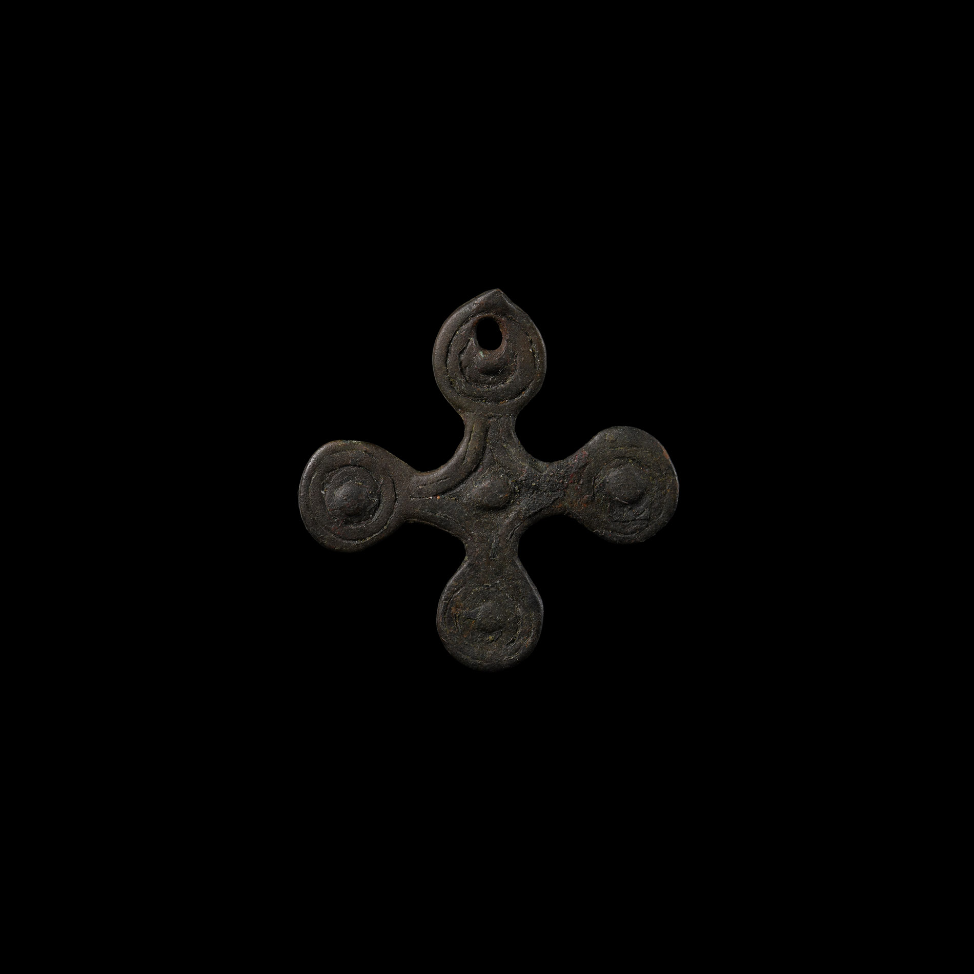 Viking Age Bronze Lobed Cross Pendant