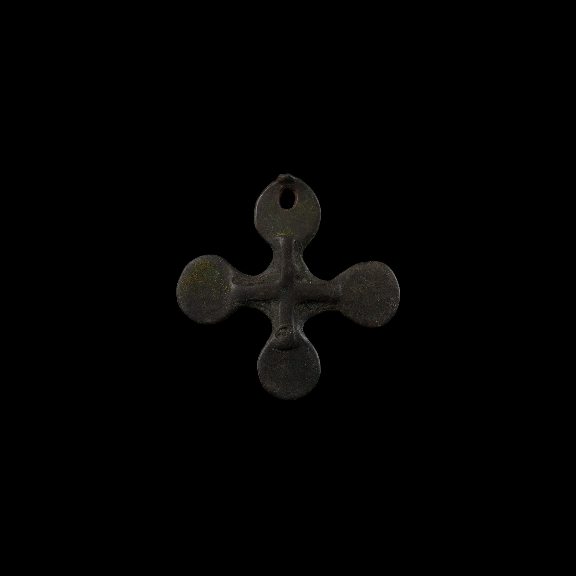 Viking Age Bronze Lobed Cross Pendant