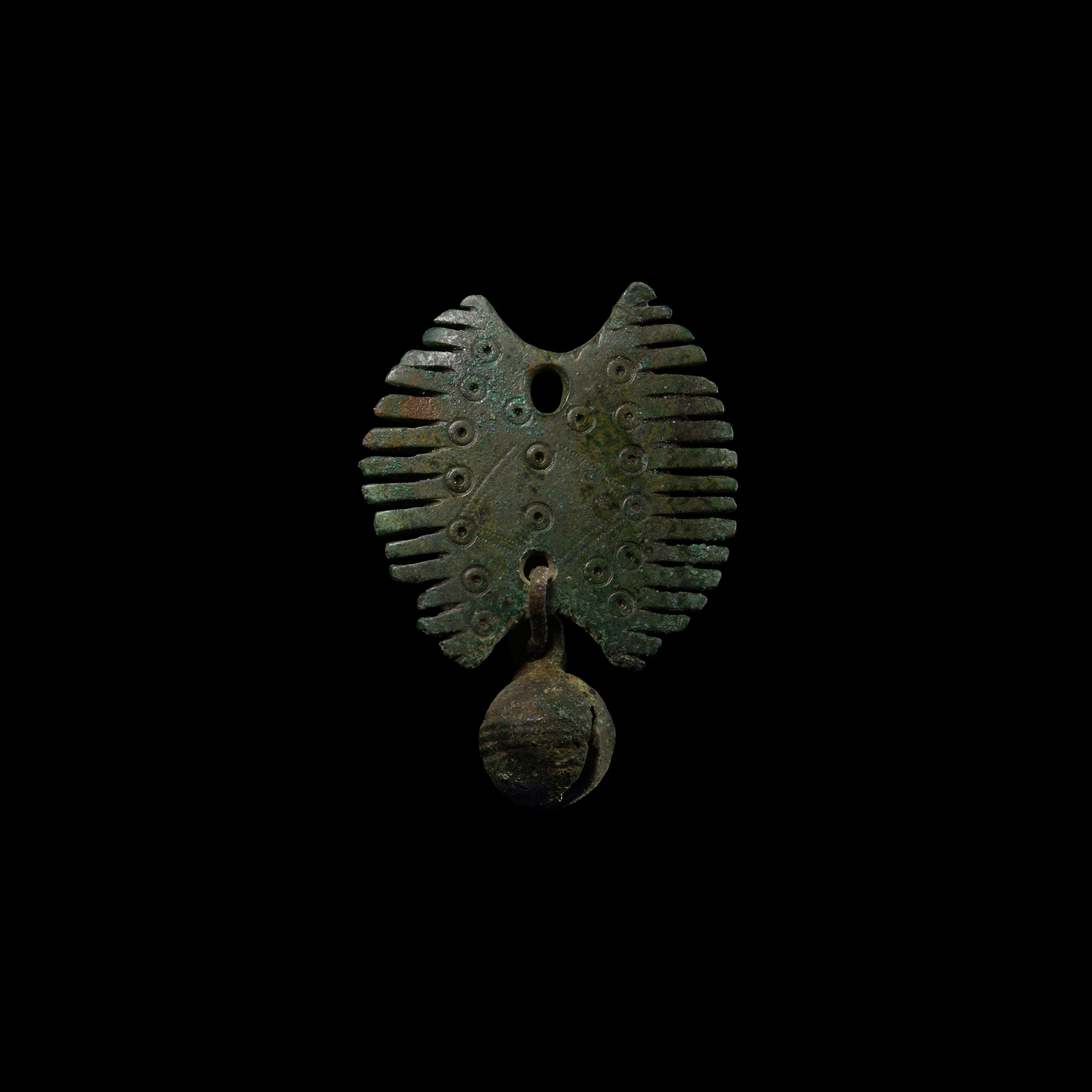 Viking Age Bronze Comb Pendant with Bell