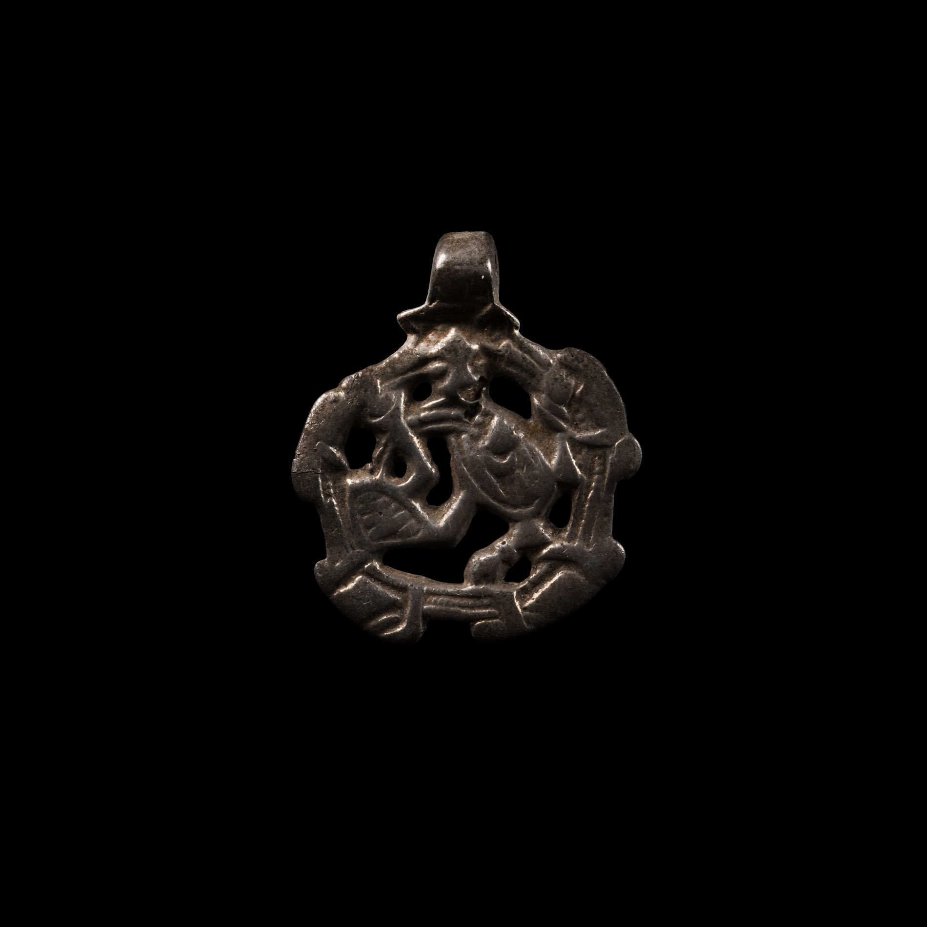 Viking Silver Gripping Beast Pendant
