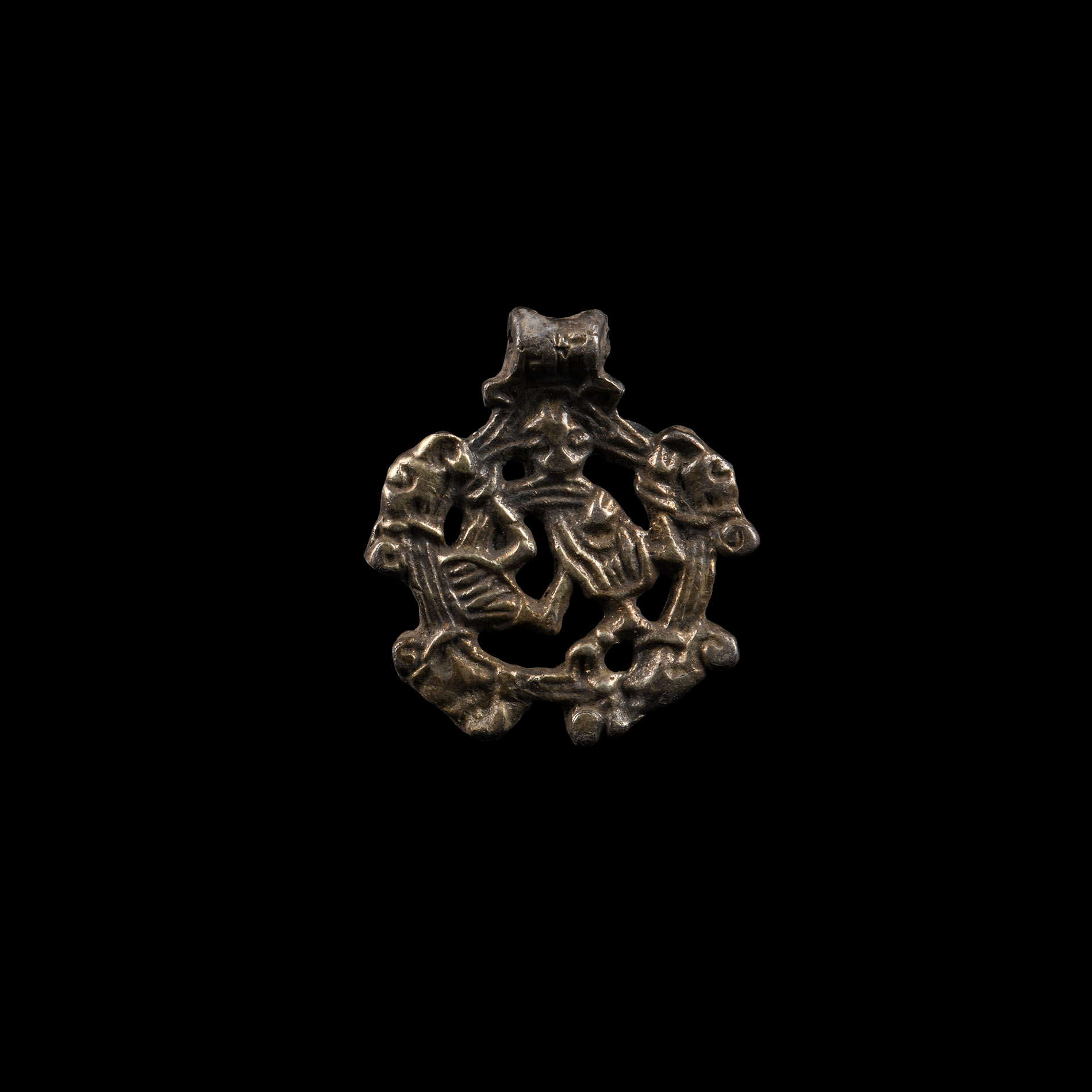 Viking Silver Gripping Beast Pendant