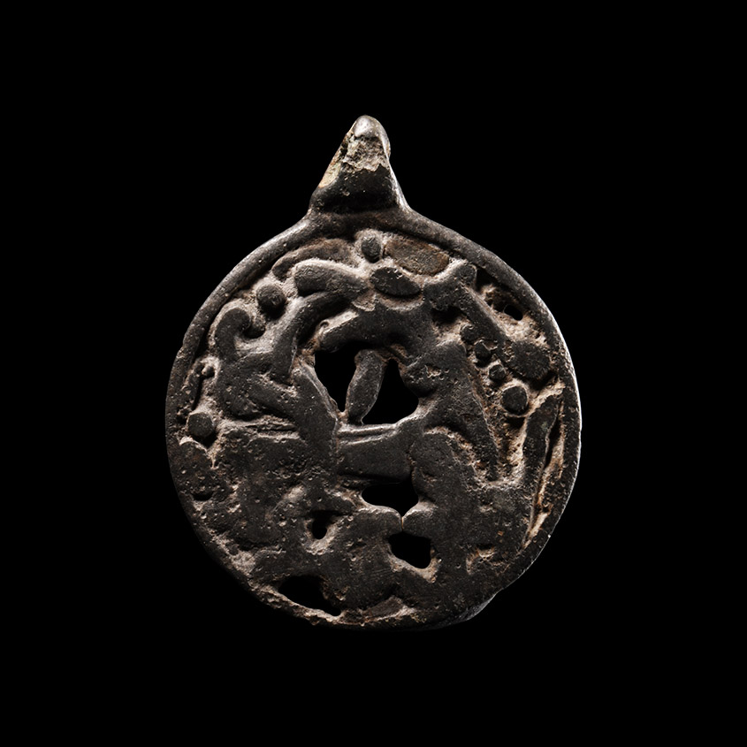 Viking Bronze Jellinge Style Regardant Beast Pendant