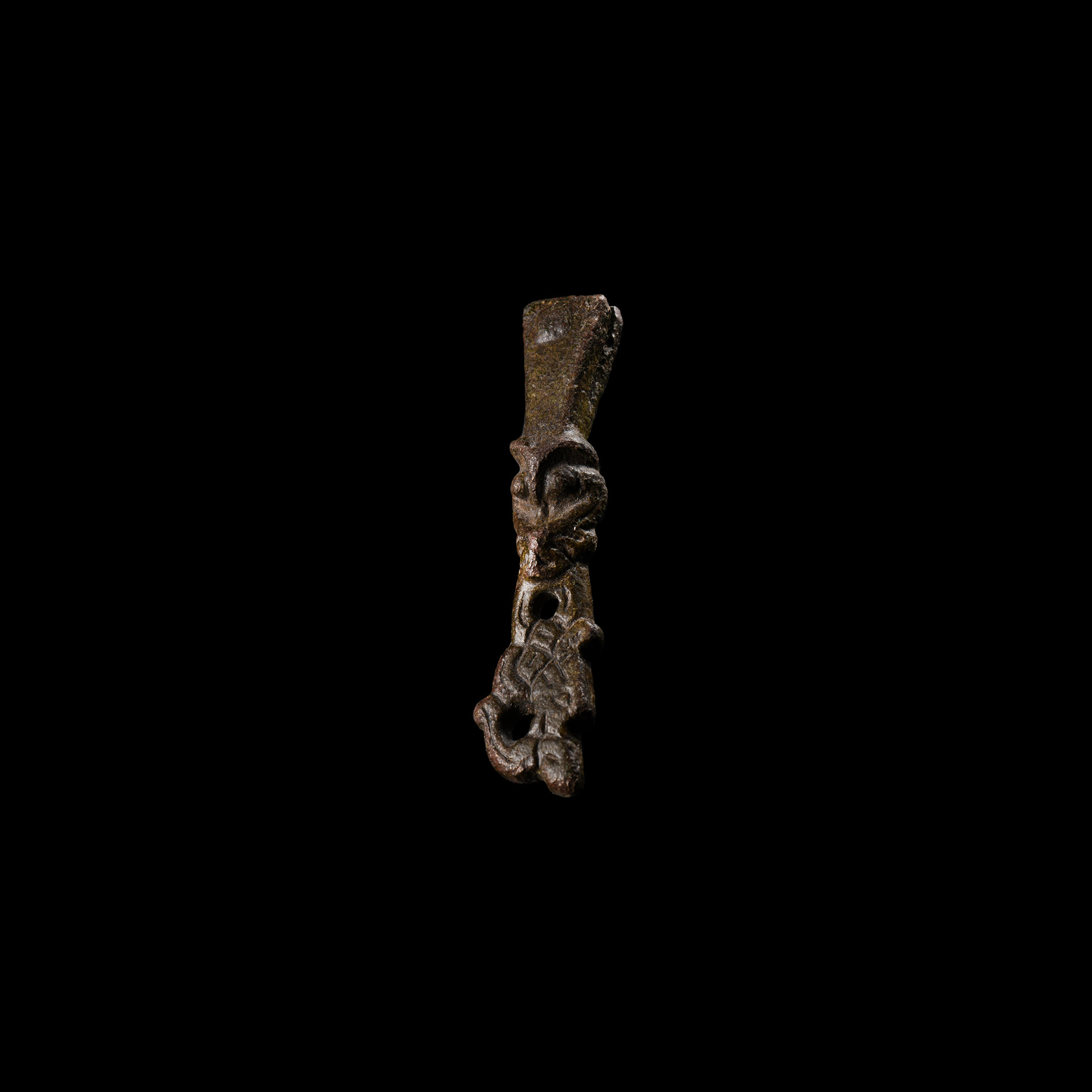 Viking Bronze Fenris Wolf Strap End