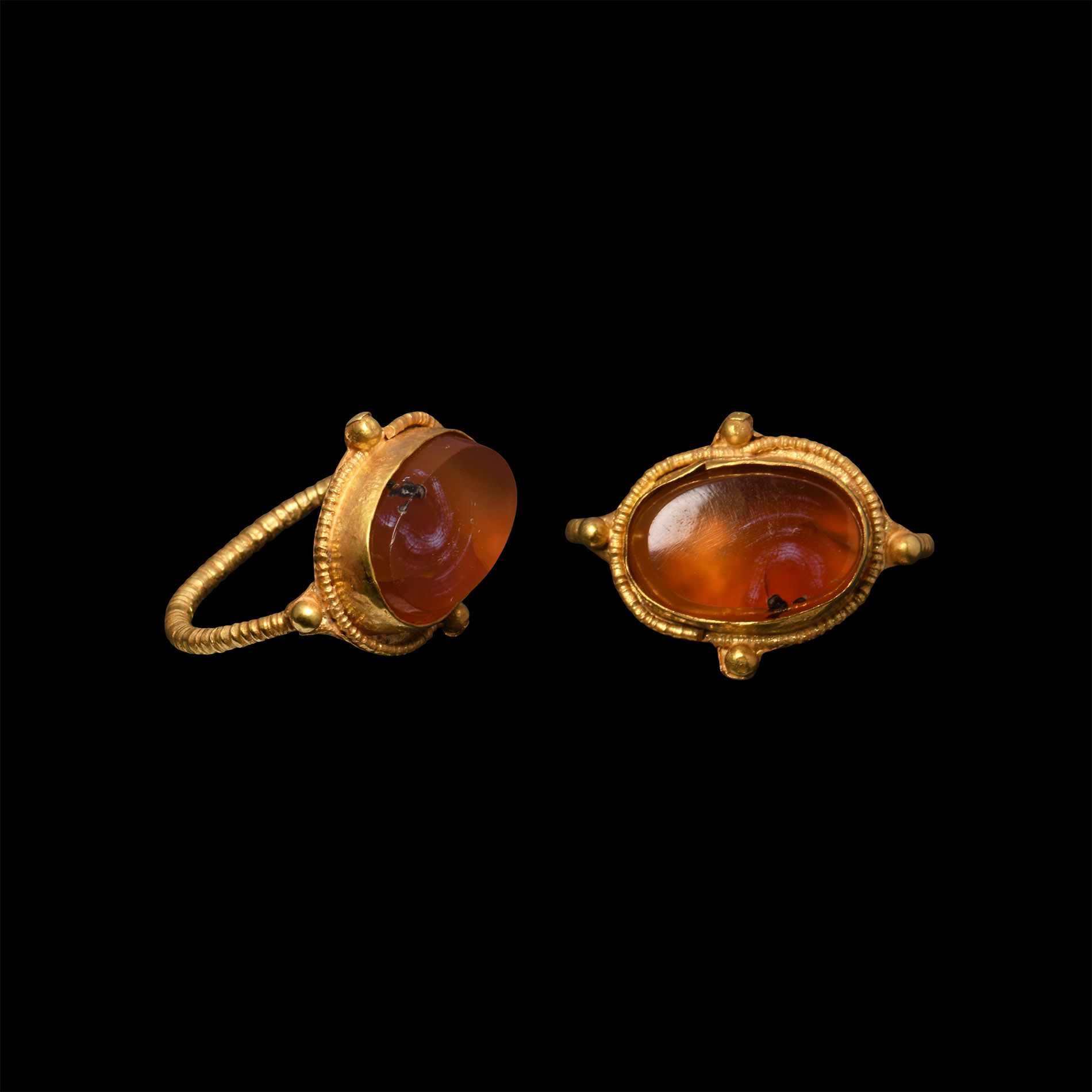 Gold Ring with Carnelian Gemstone