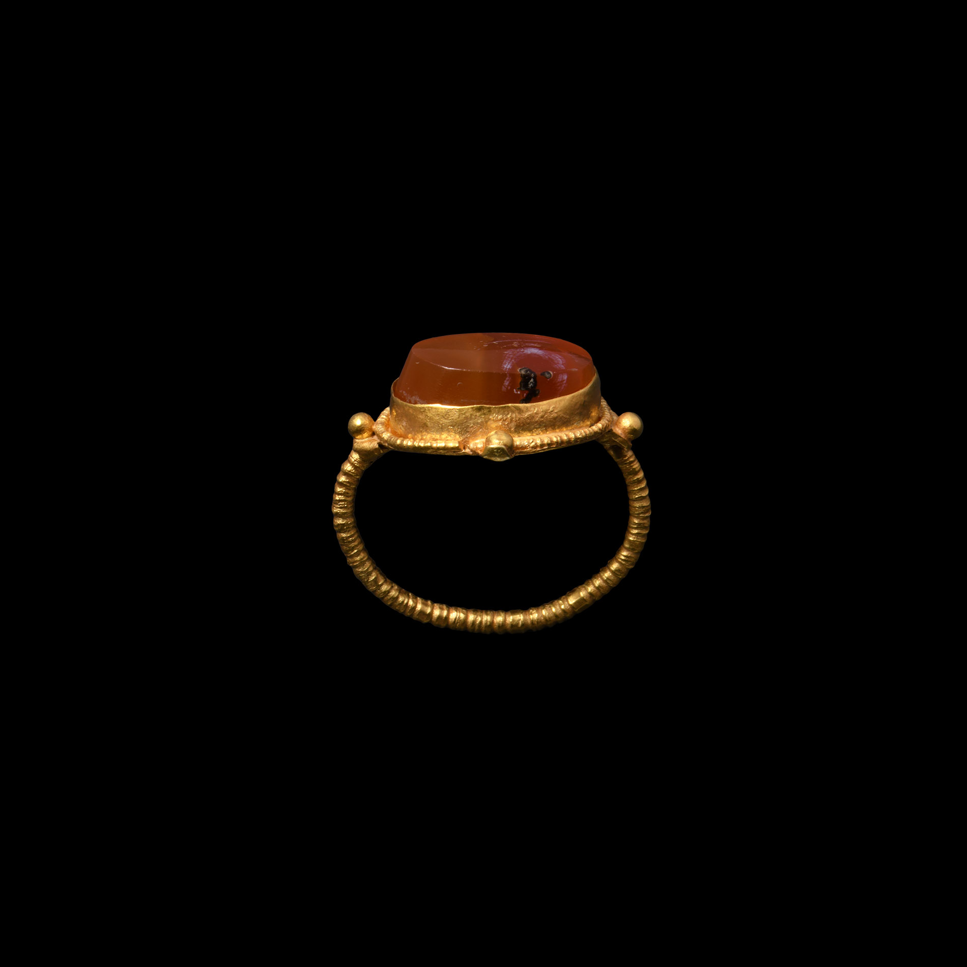 Gold Ring with Carnelian Gemstone