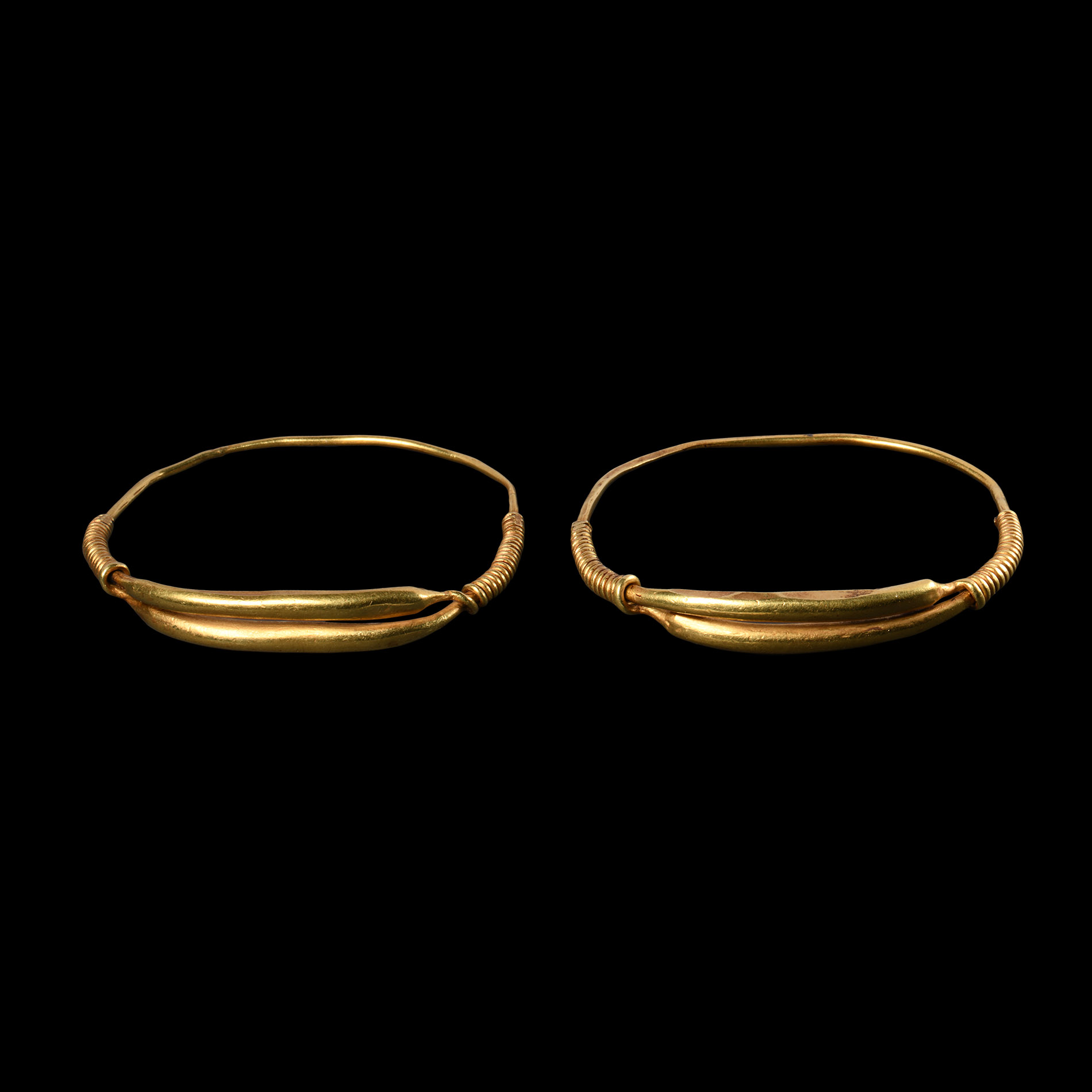 Western Asiatic Heavy Gold Bracelet Pair