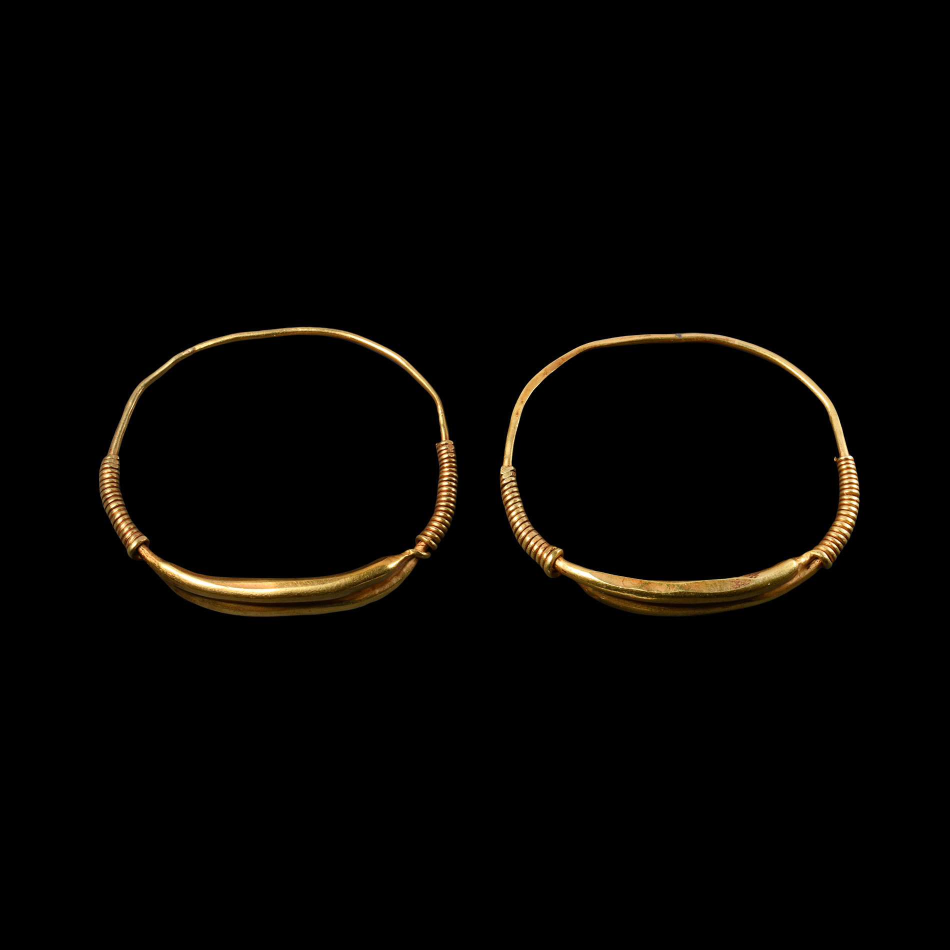 Western Asiatic Heavy Gold Bracelet Pair