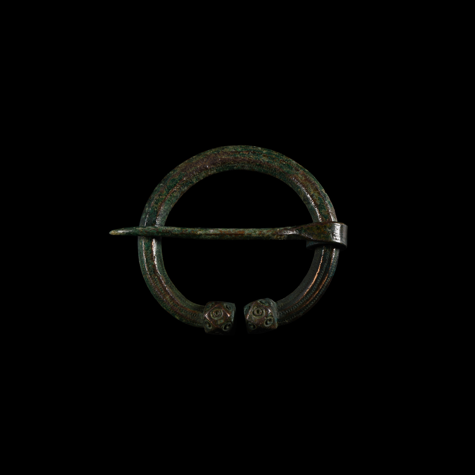 Large Viking Age Bronze Decorated Penannular Brooch