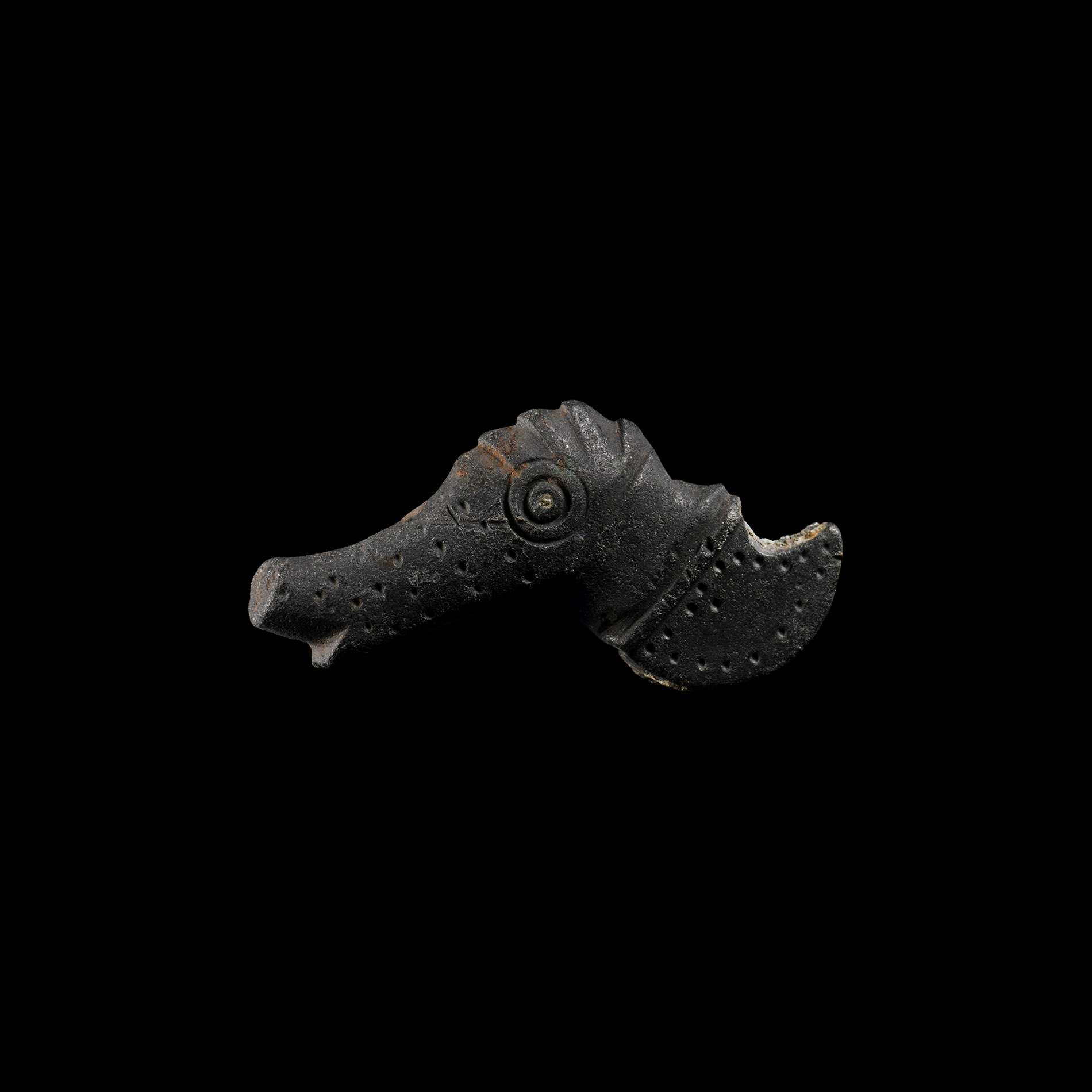 Viking Age Bronze Dragon-Headed Knife Handle