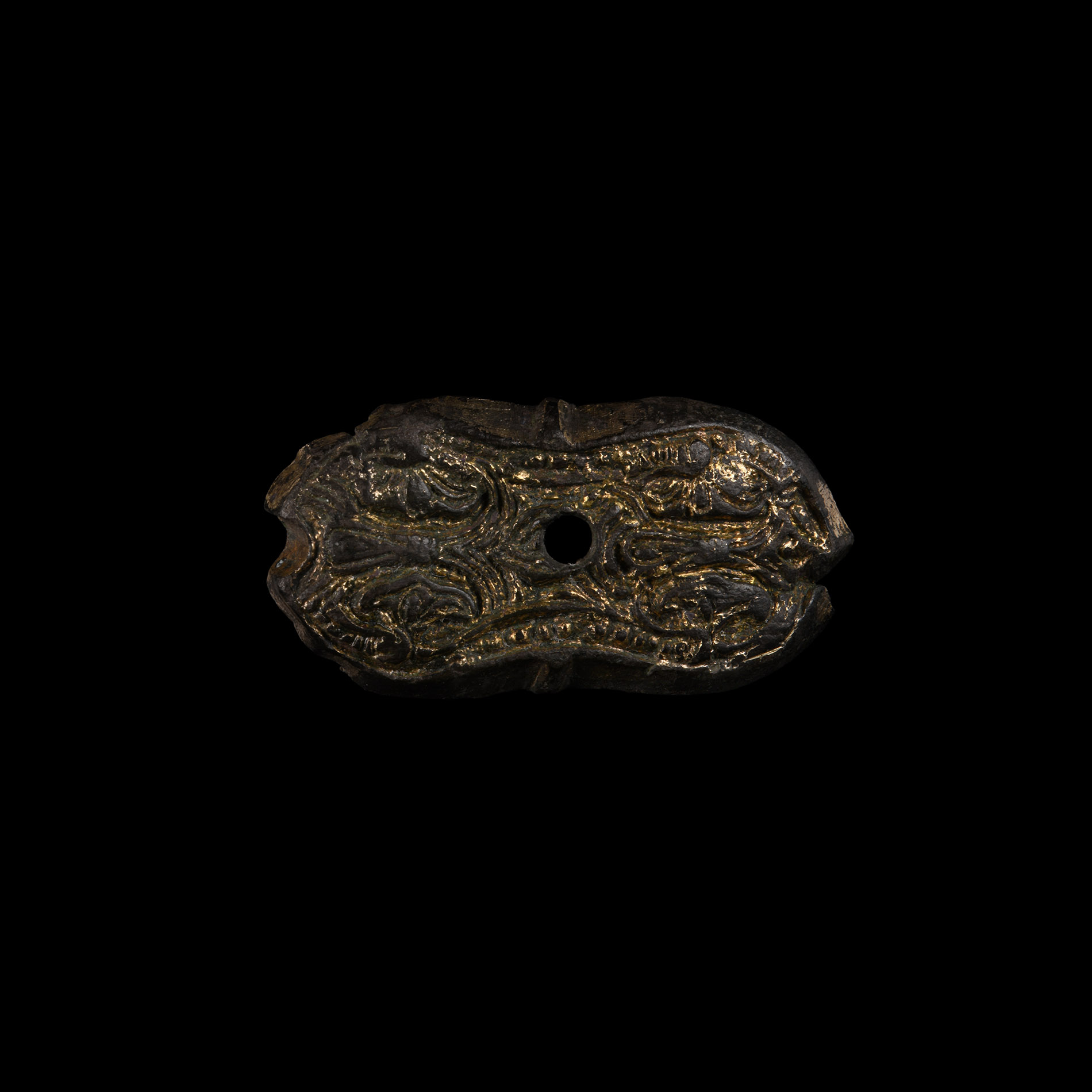 Viking Age Silver-Gilt Entwined Beasts Mount