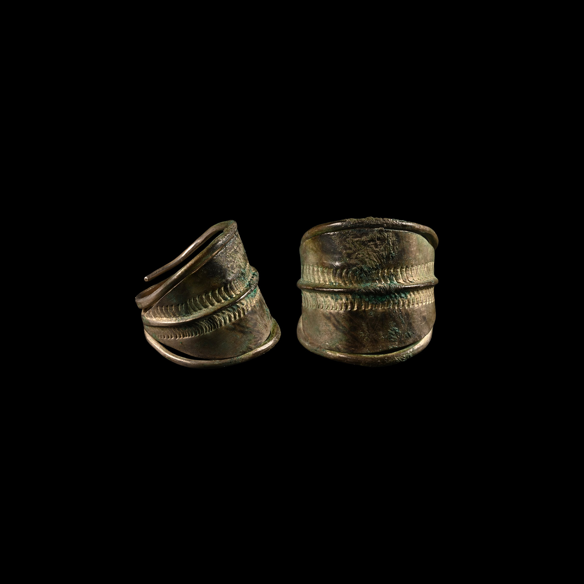 Viking Age Decorated Silver Coiled Ring