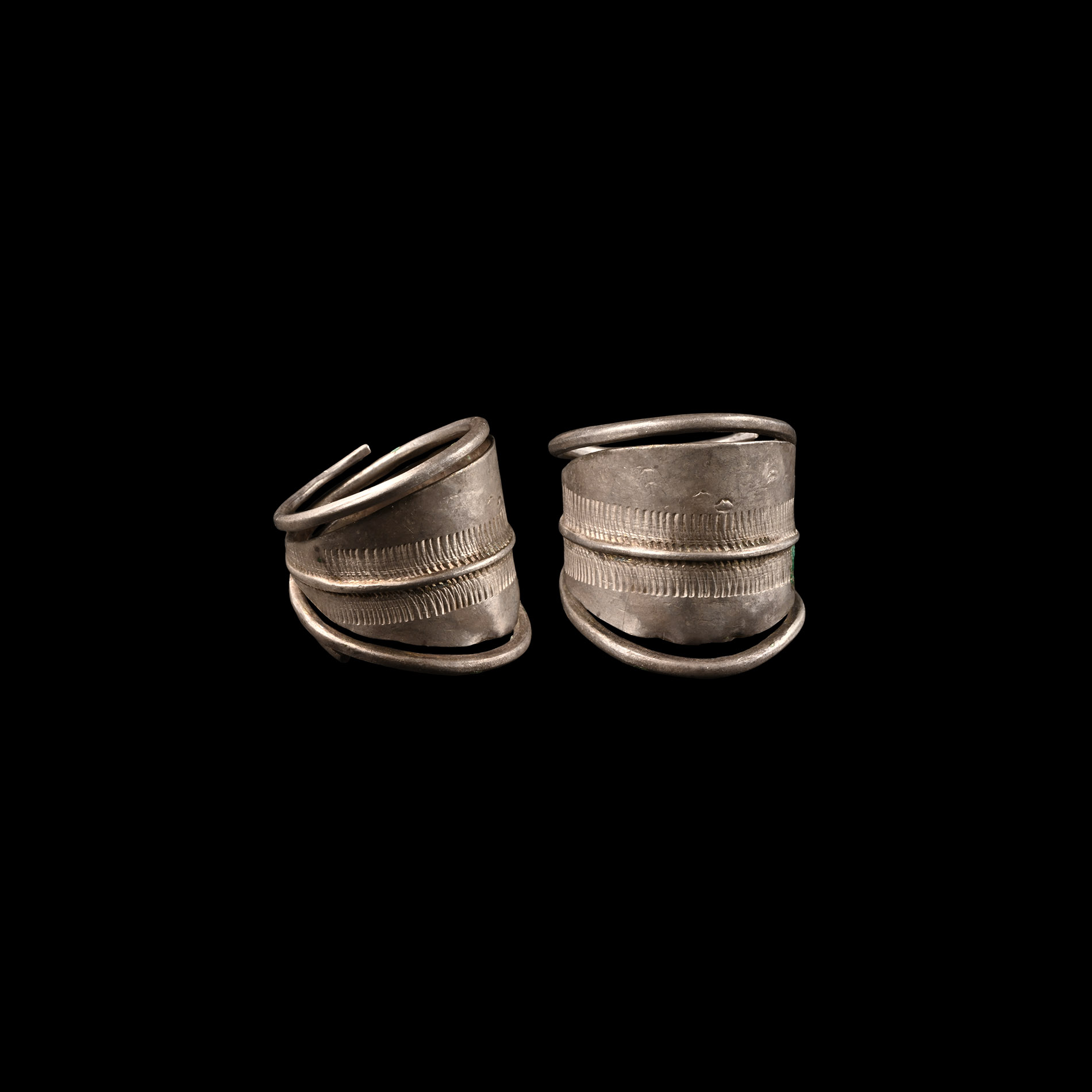 Viking Age Decorated Silver Coiled Ring