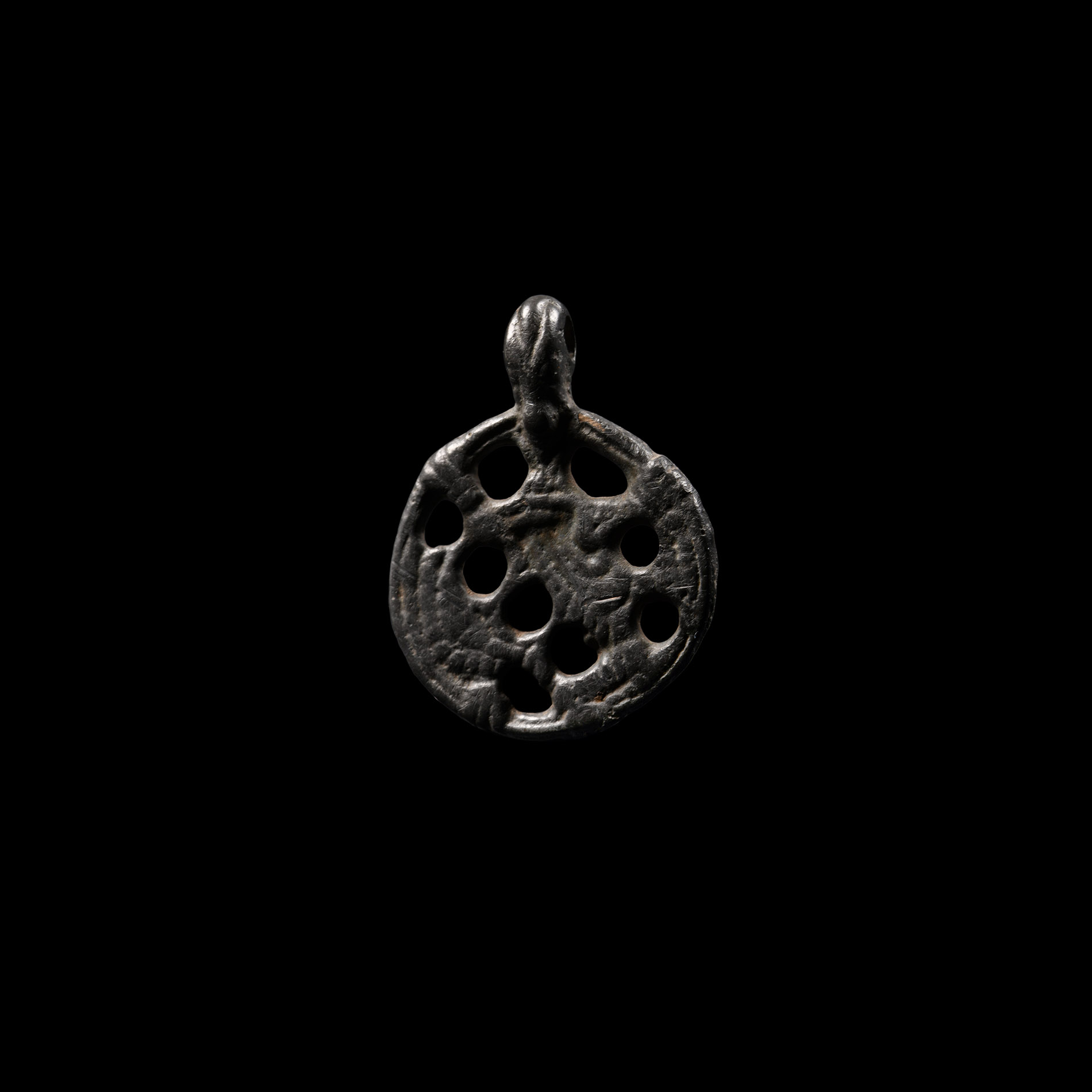 Viking Age Bronze Gripping Beast Pendant