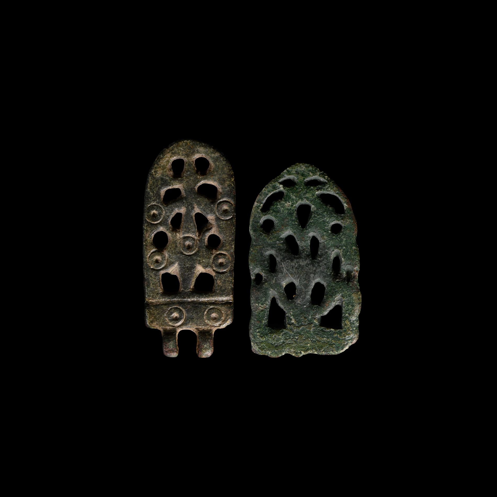 Viking Age Bronze Openwork Strap End Group