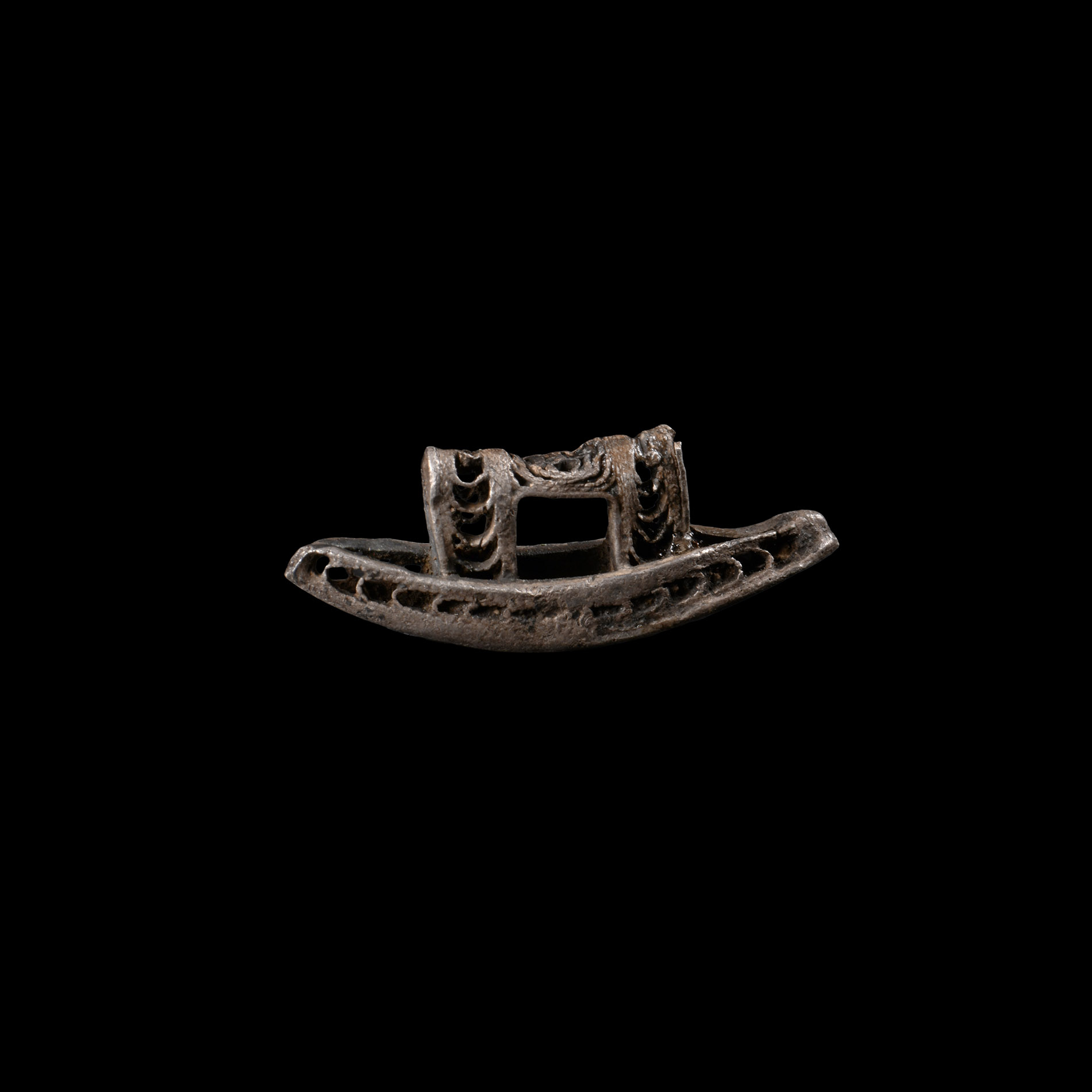 Viking Age Silver Boat-Shaped Pendant