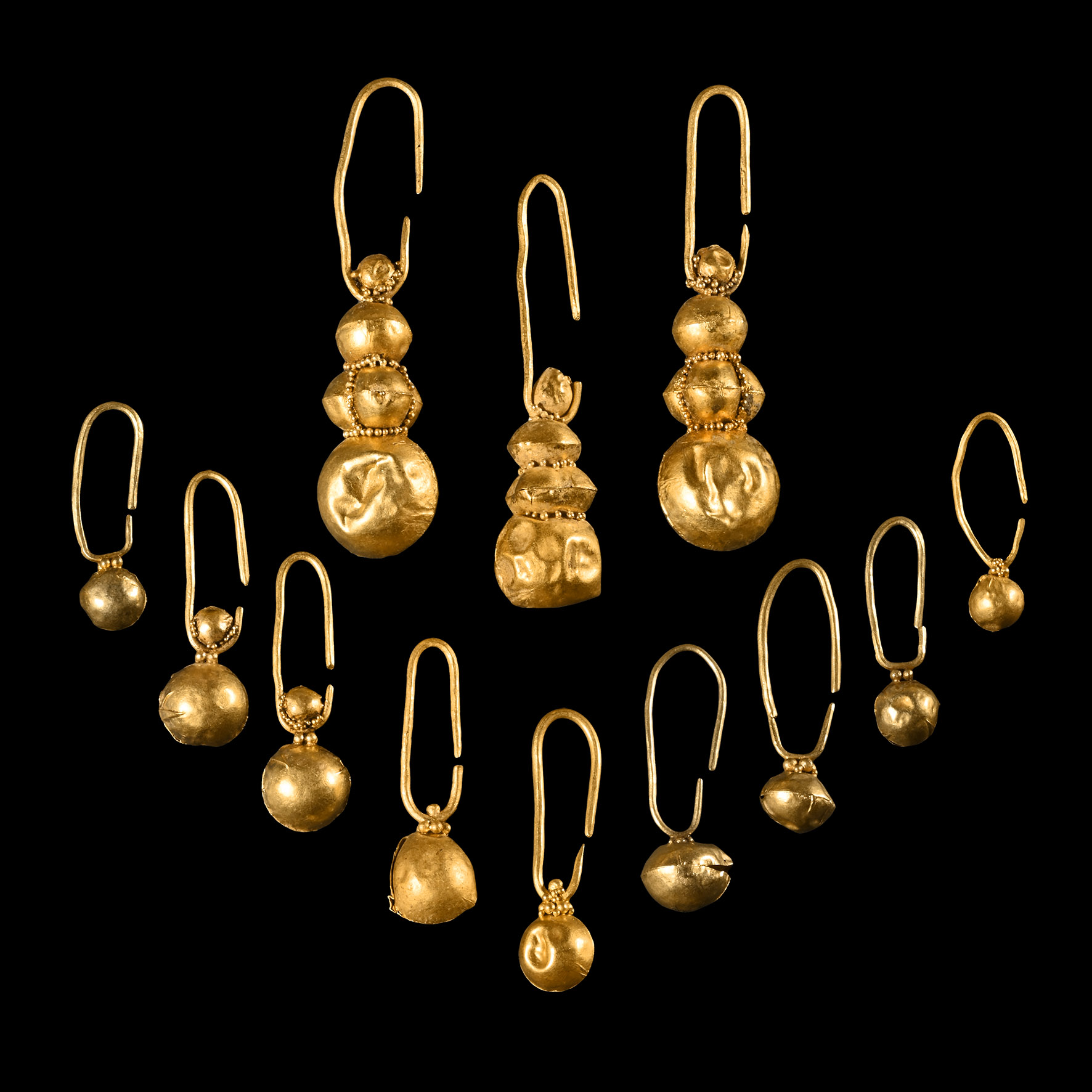 Viking Style Gold Earring Group