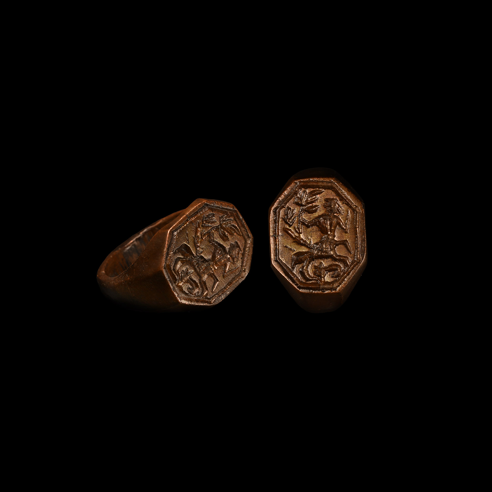 Tudor Period Bronze Ring with Centaur