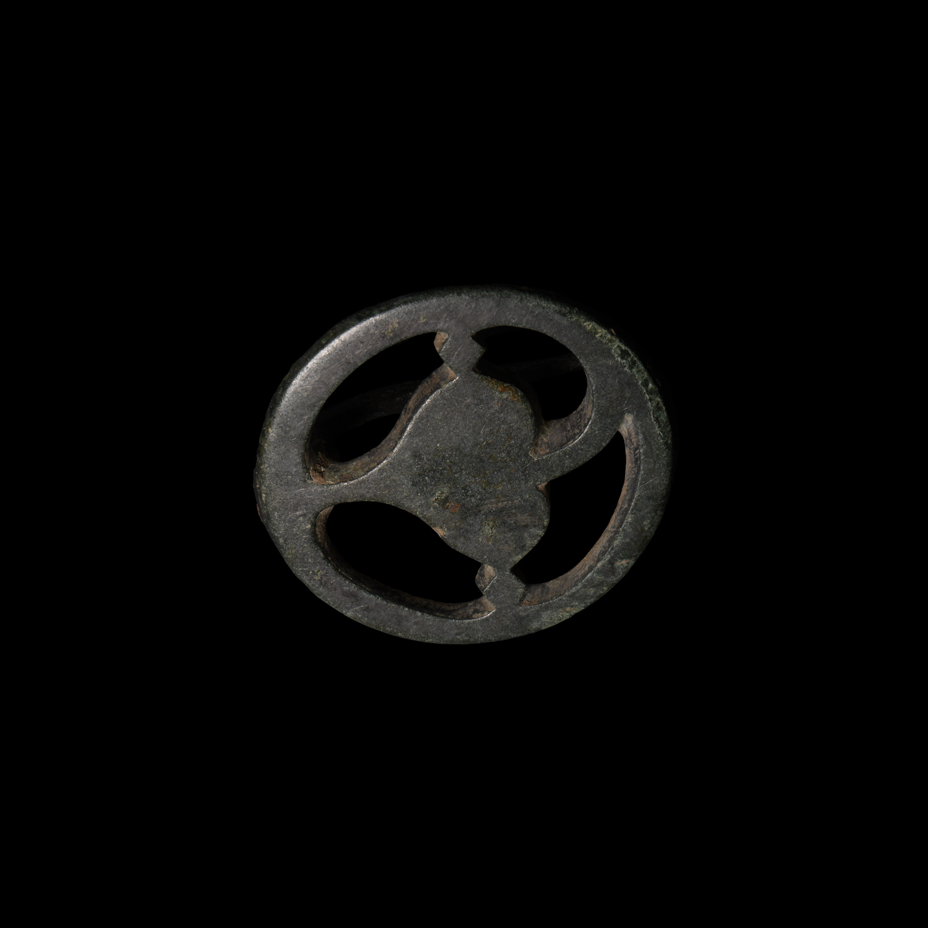 Roman Bronze Openwork Plate Brooch