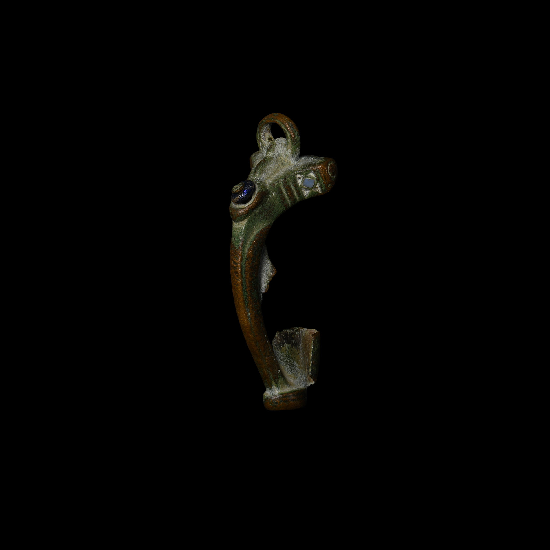 Roman Bronze Headstud Brooch