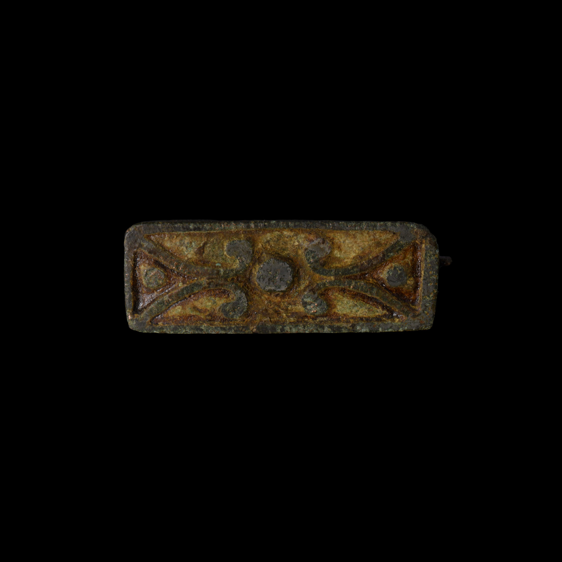 Roman Bronze Enamelled Plate Brooch