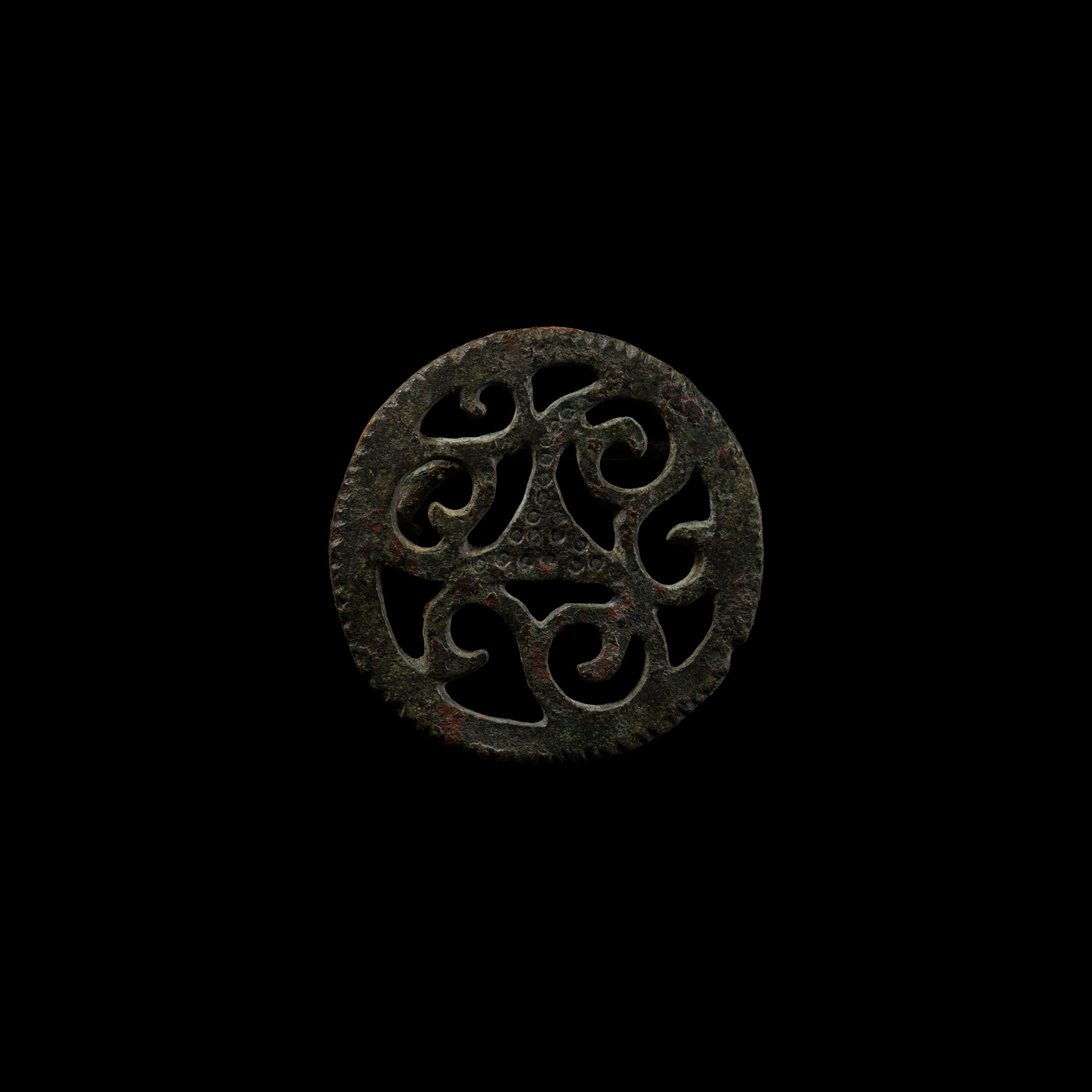 Roman Bronze Openwork Disc Brooch