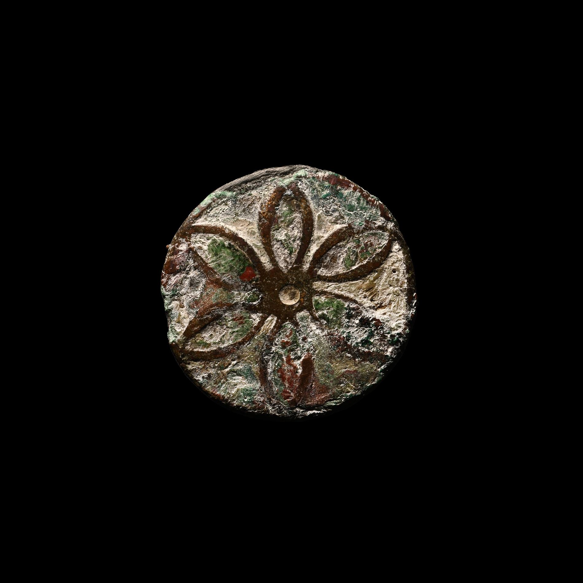 Roman Enamelled Bronze Disc Brooch