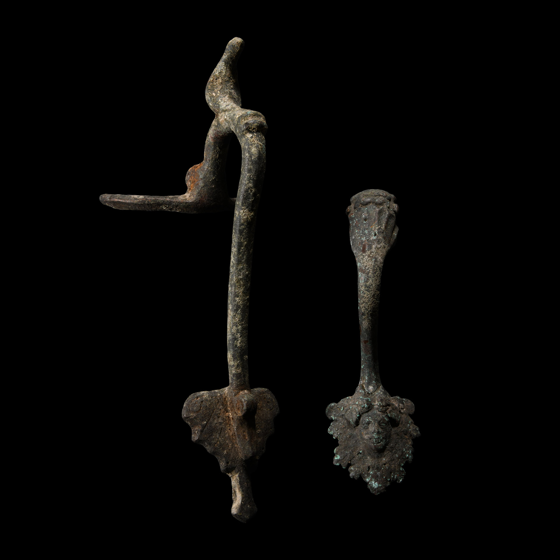 Roman Bronze Tankard Handle Group