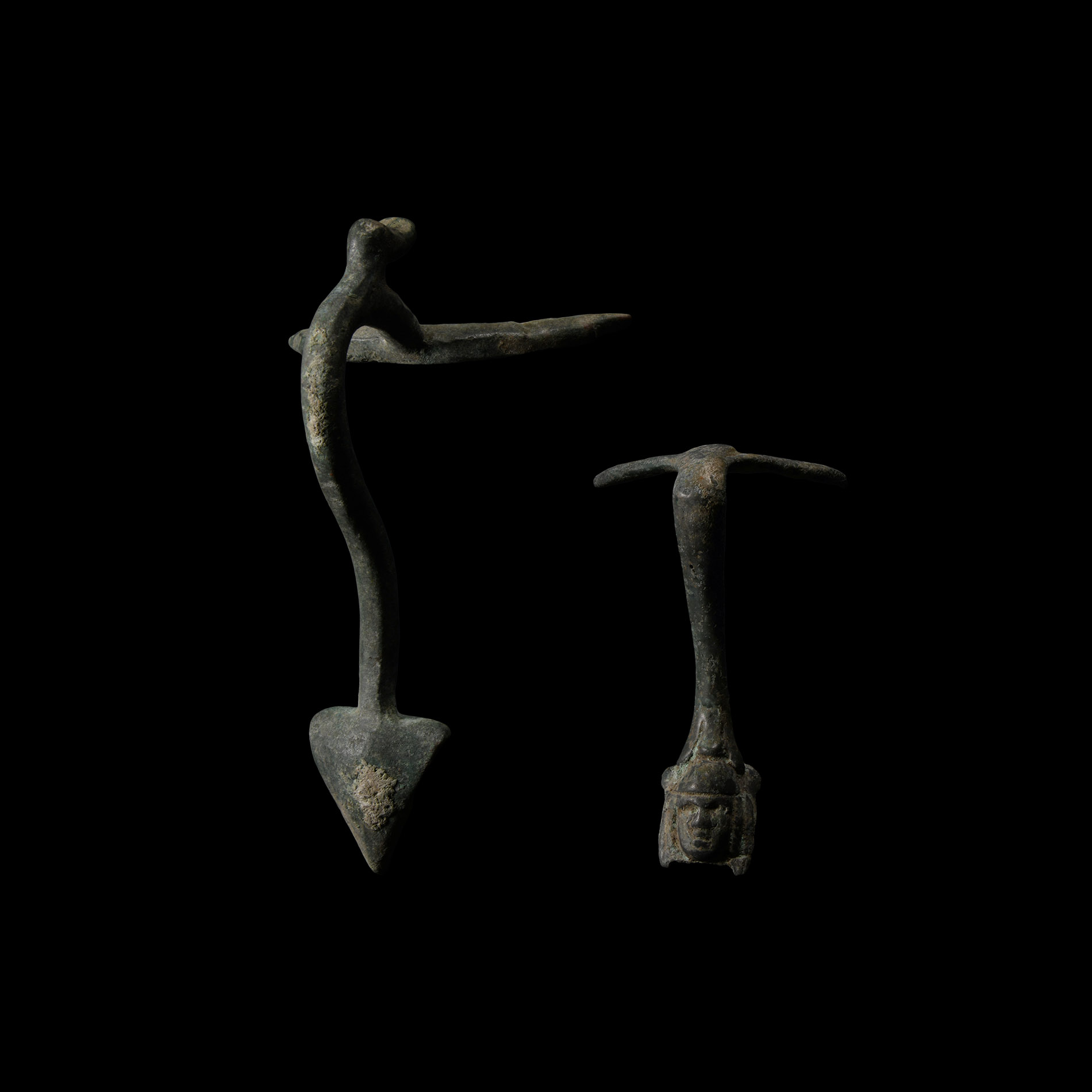 Roman Bronze Tankard Handle Group