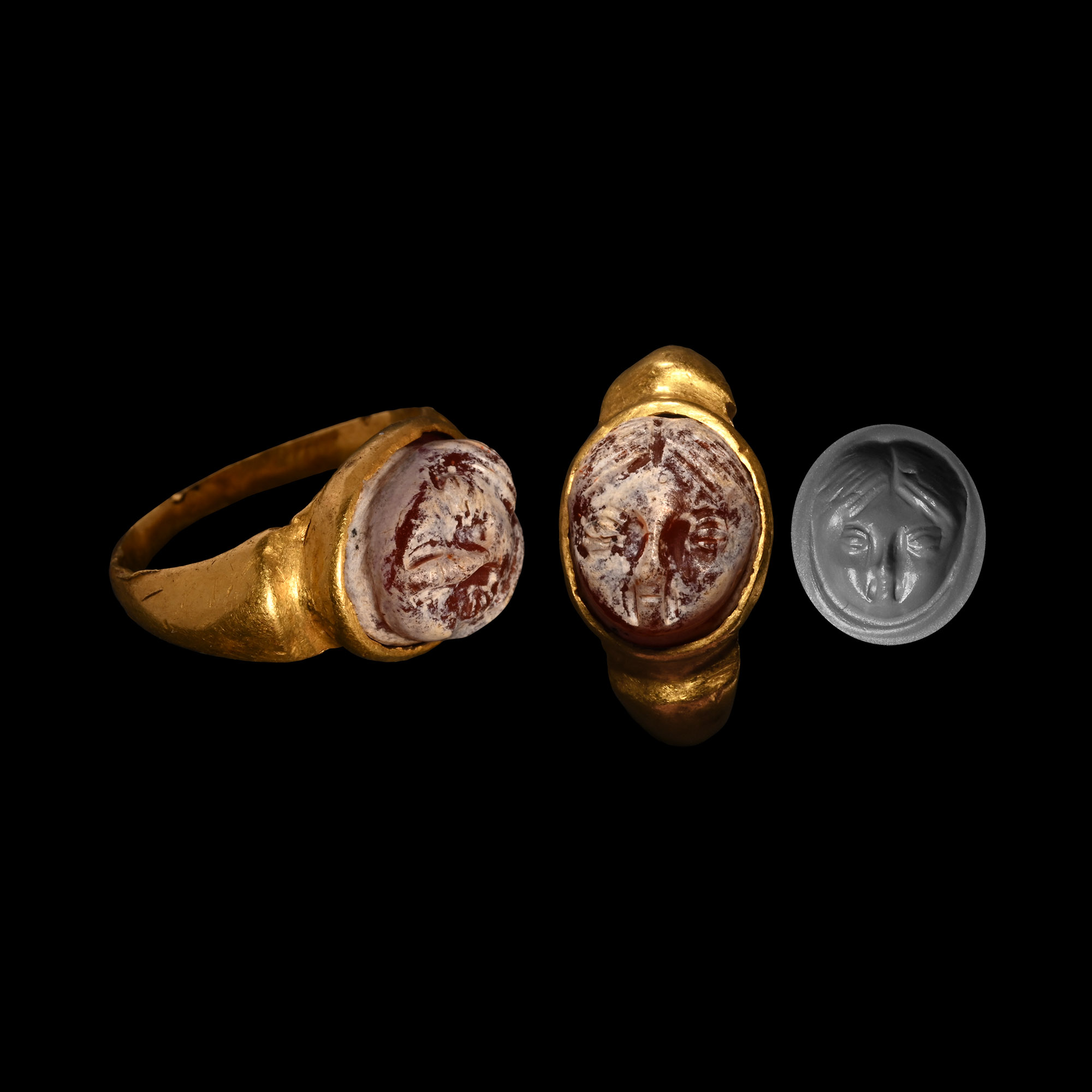 Roman Gold Ring with Carnelian Cameo of Eros